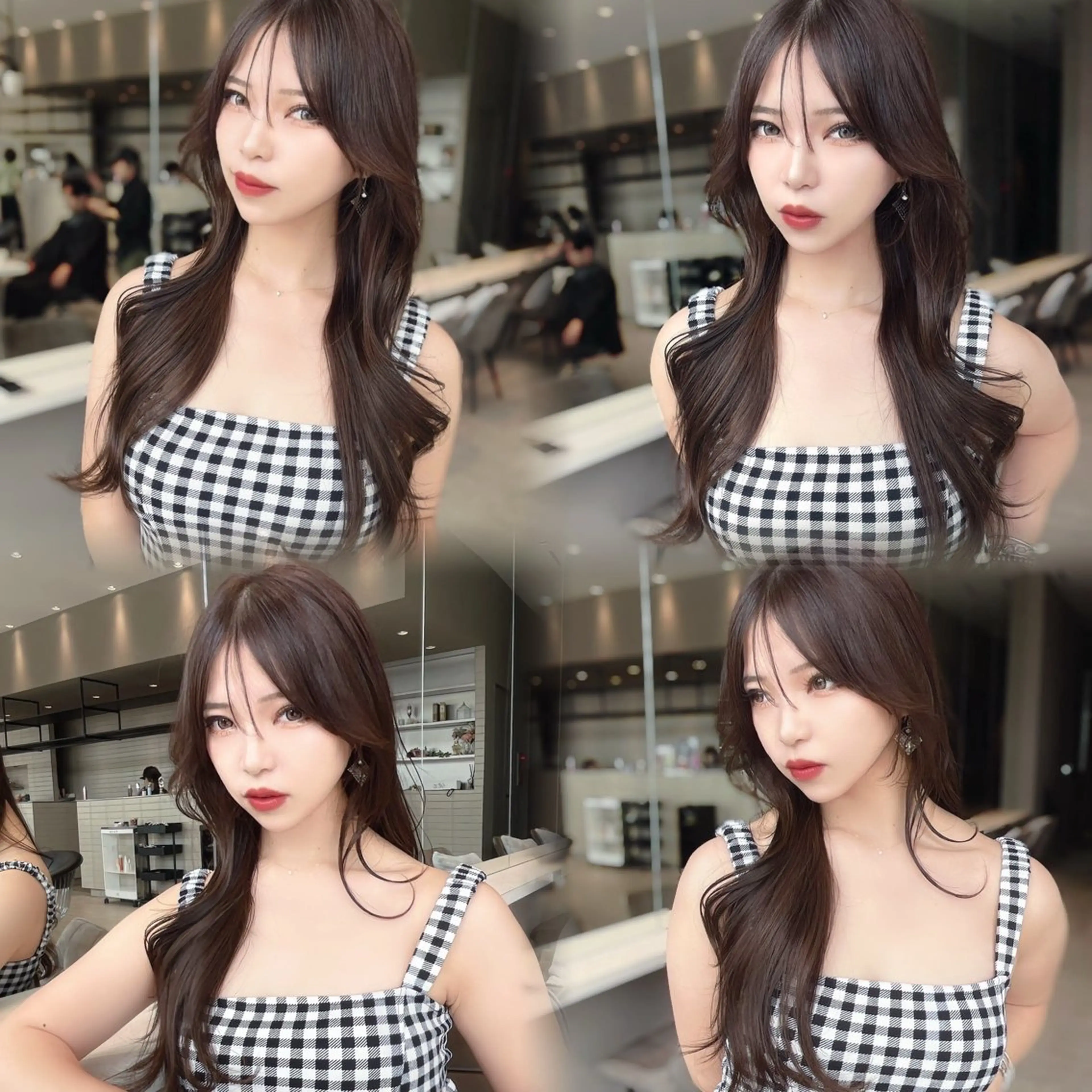 ロング カラー ヘアアレンジ レイヤー/髪質改善 /透け感カラー/艶髪のヘアスタイル