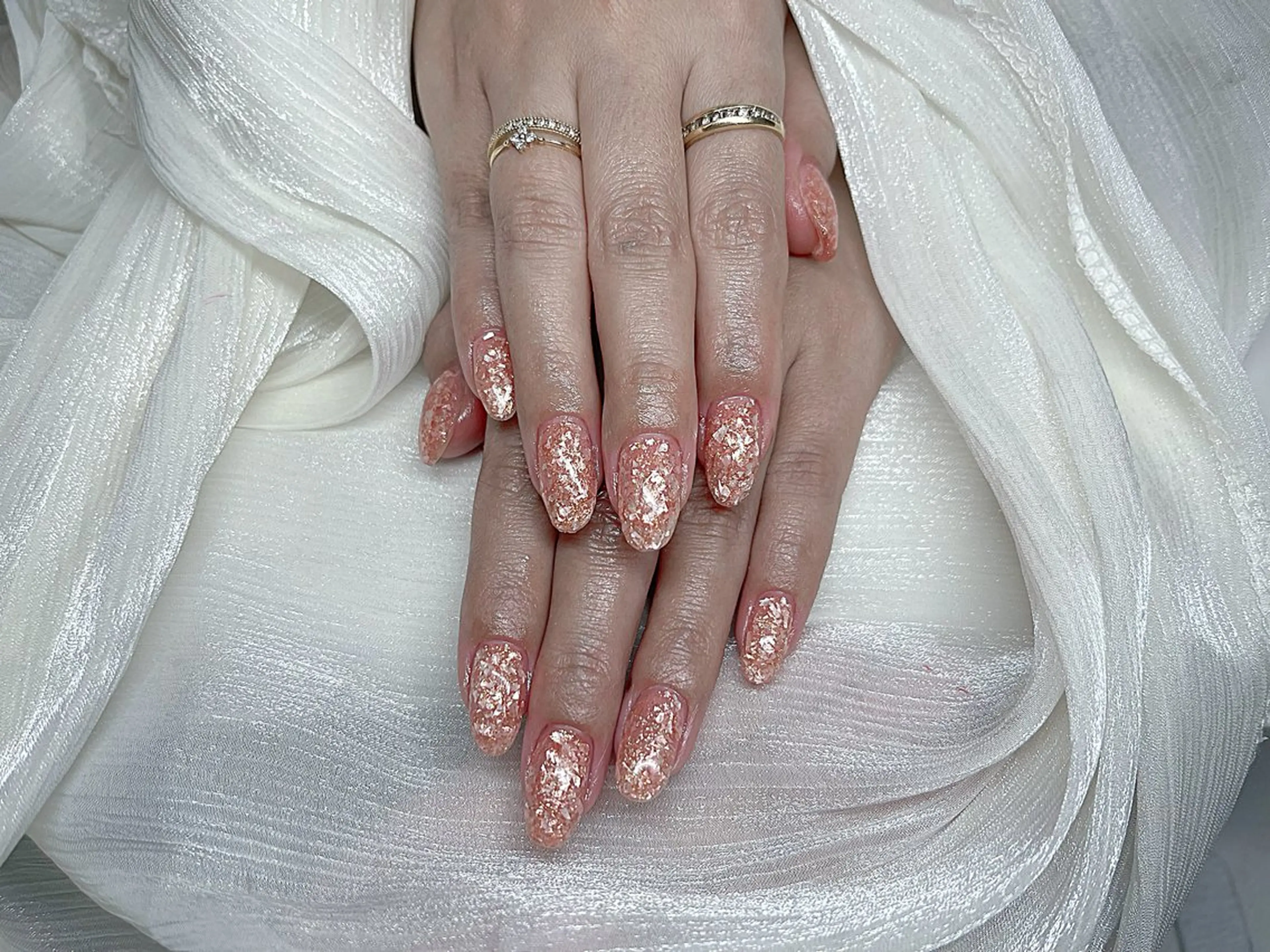 ネイル アートネイル オーロラネイル ガーリー キラキラネイル 韓国ネイル ハンドネイル 日向 あゆみのネイルデザイン