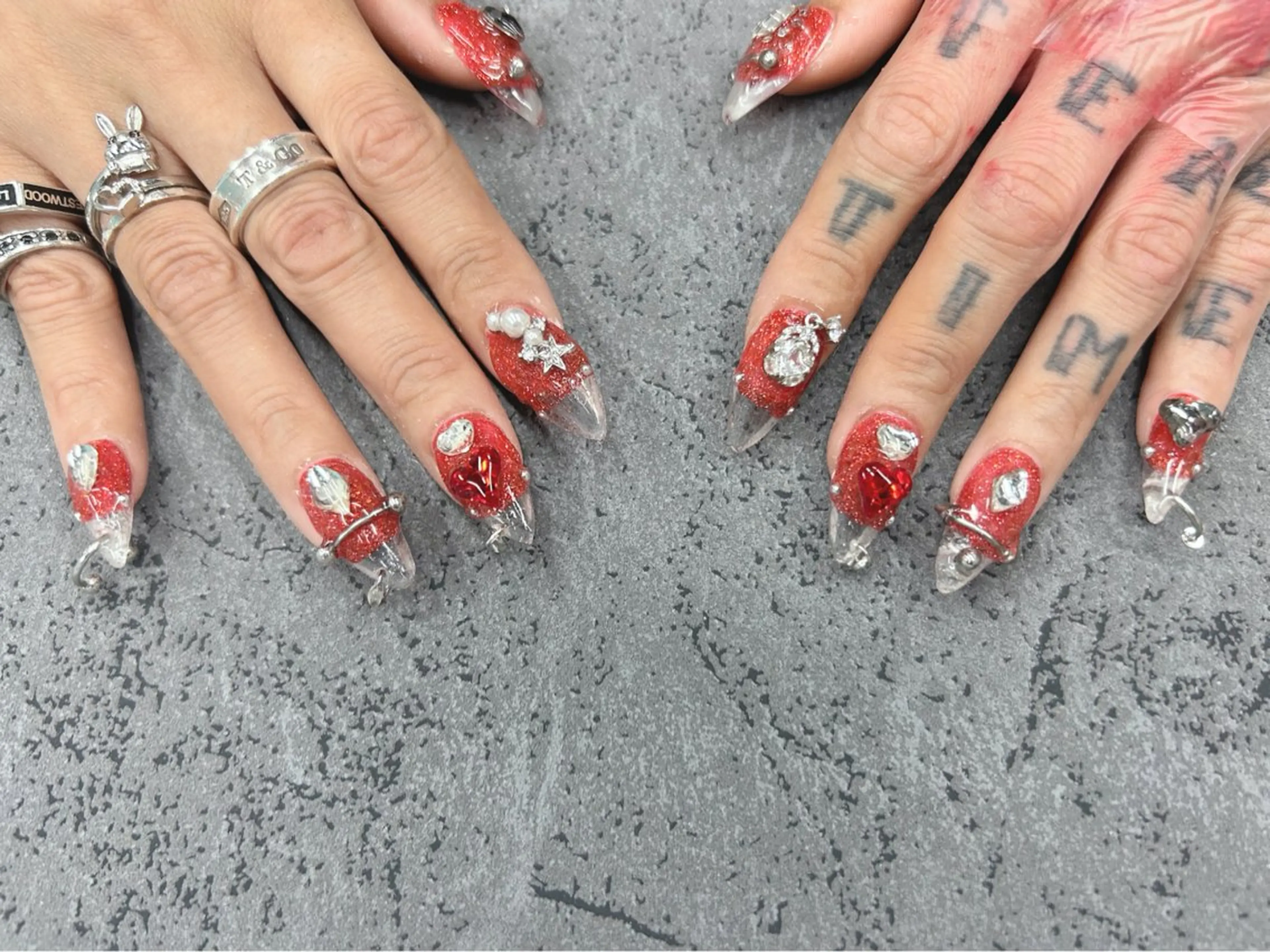 ネイル クリアネイル スカルプネイル ハンドネイル agré ネイルサロン　アグレのネイルデザイン