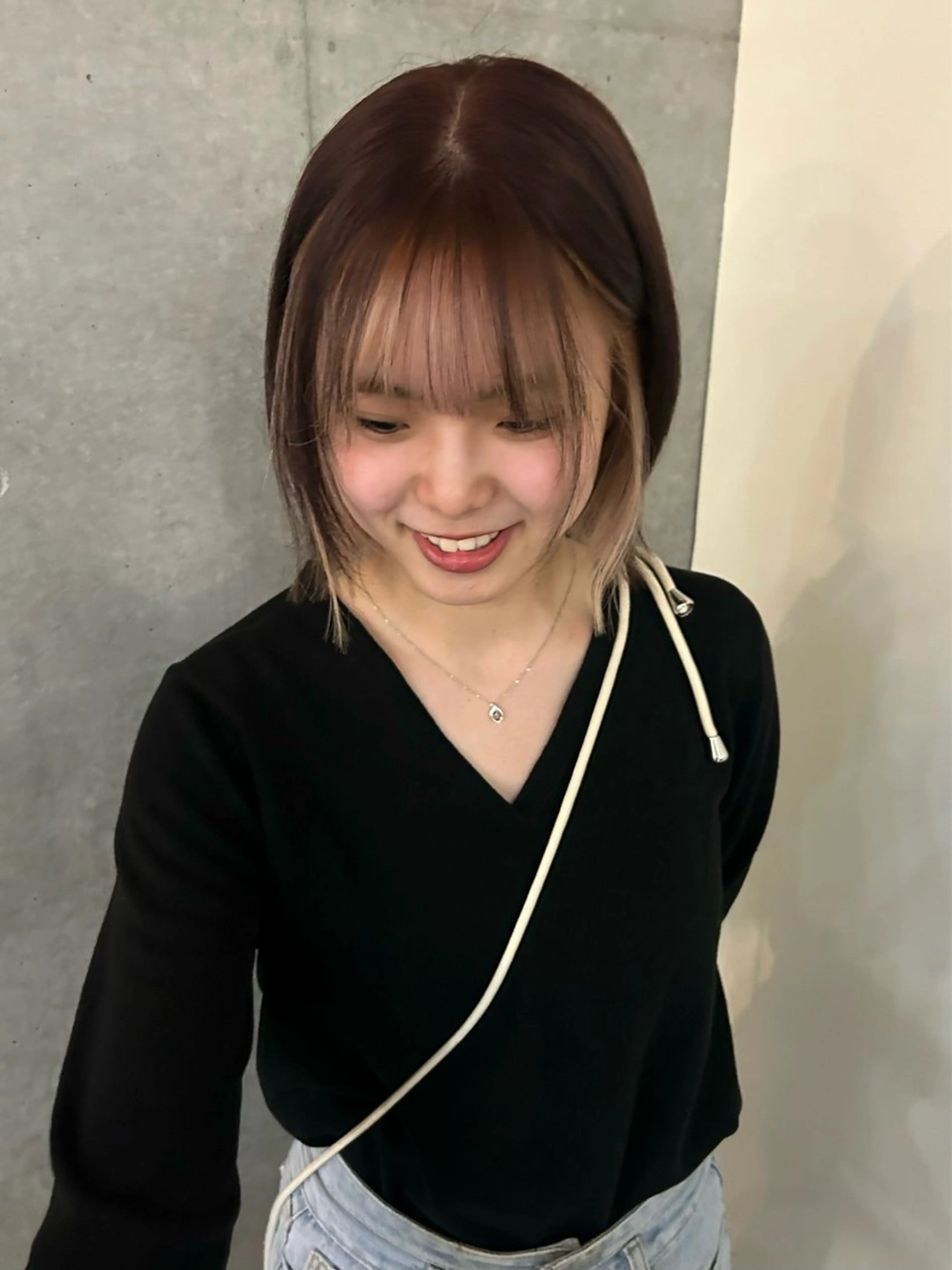 ショート カラー インナーカラー ボブ ヘアカラー 韓国ボブ/レイヤー ボブ/ EMIRIのヘアスタイル