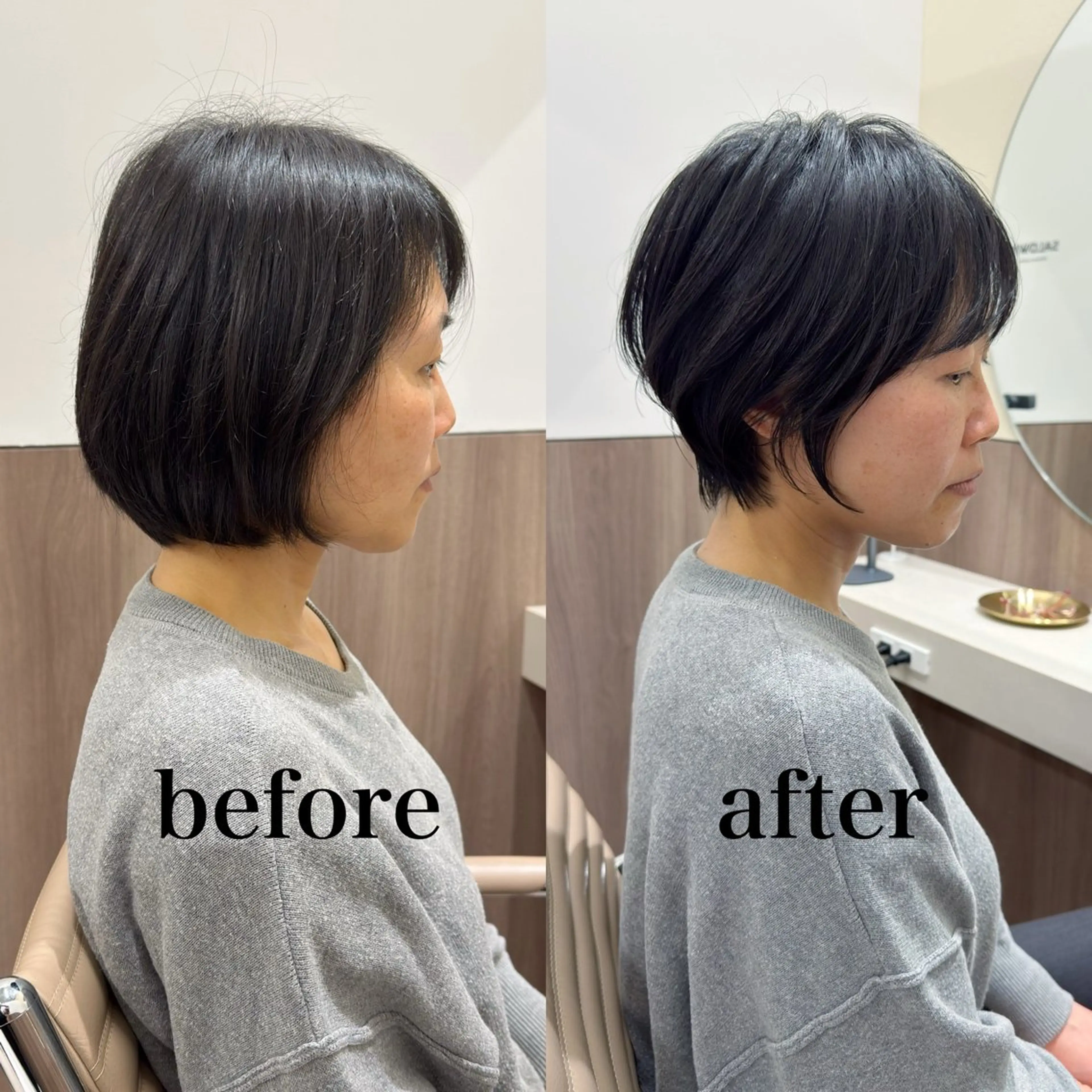 ショート くびれヘア ショートヘア 1日数名限定/似合わ ショート+艶カラー✨のヘアスタイル