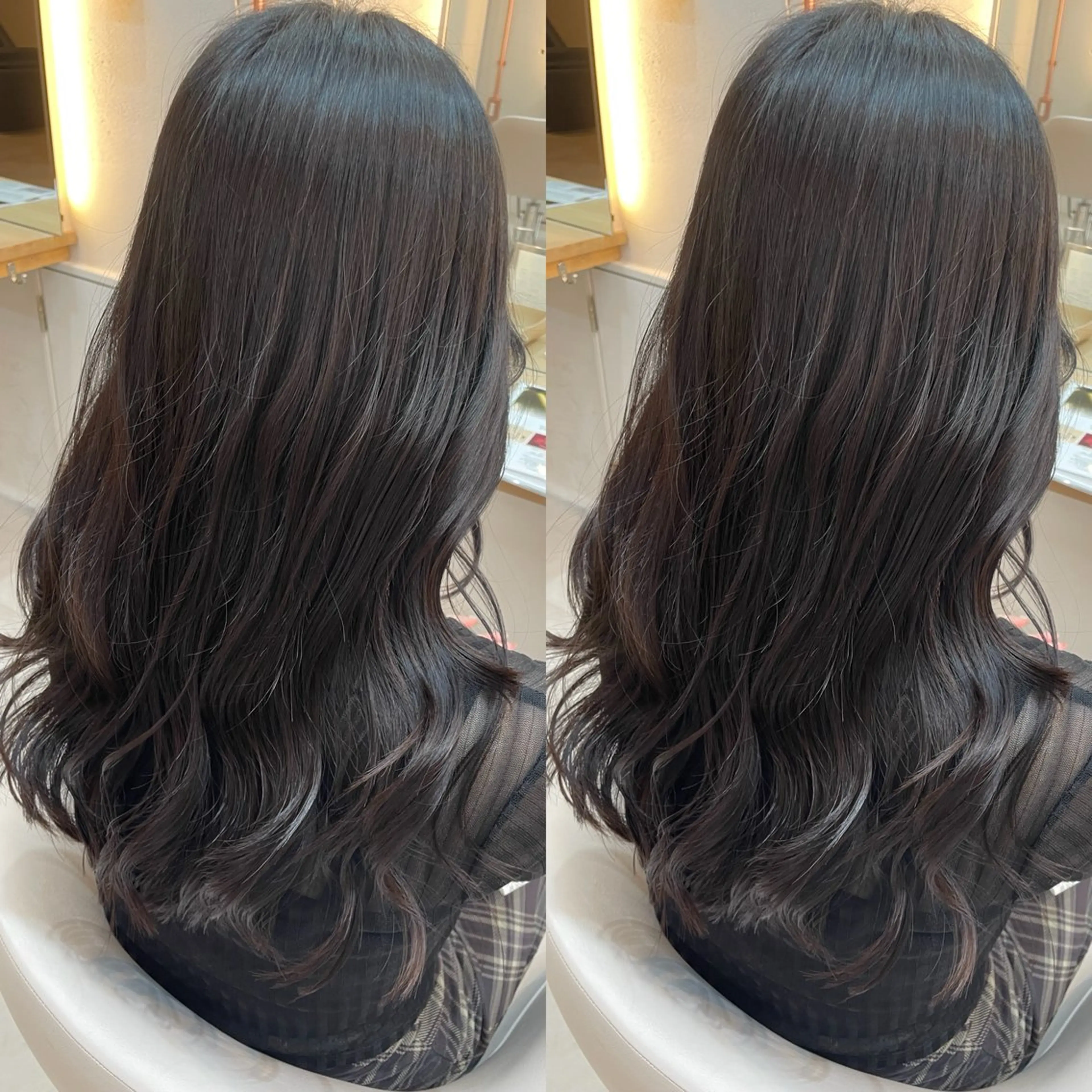 ロング カラー アッシュ アッシュブラウン ブラウンカラー カット ヘアカラー トリートメント ヘアセット ブリーチ無しダブル カラー🦕まどかのヘアスタイル