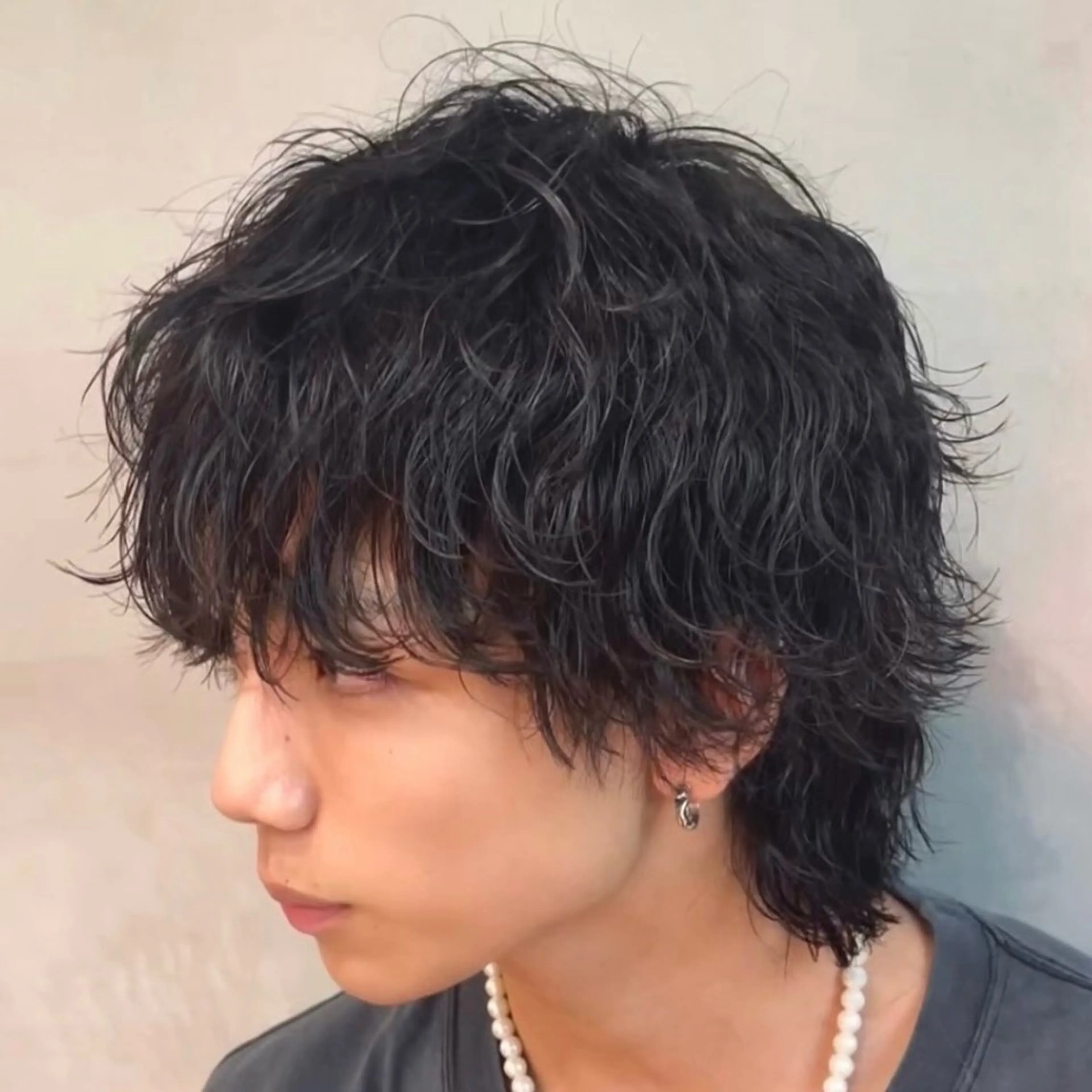 セミロング パーマ ヘアアレンジ メンズ fifth 石川 凪のヘアスタイル