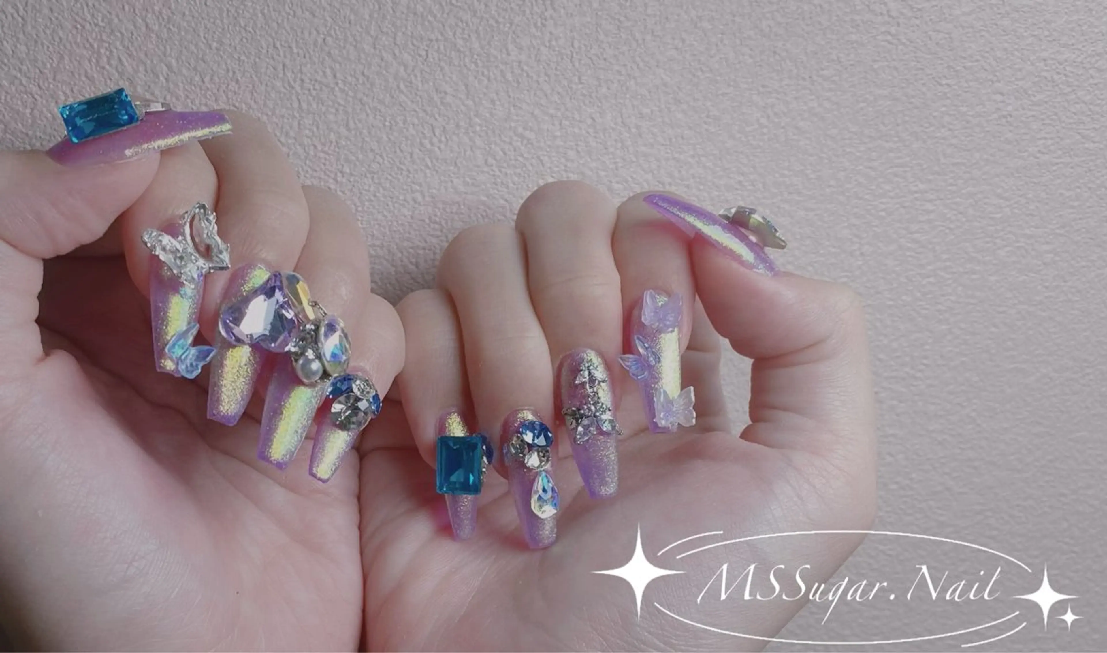 ネイル ロングネイル マグネットネイル スカルプネイル ネイルチップ ワンホンネイル MSSugar Nailのネイルデザイン
