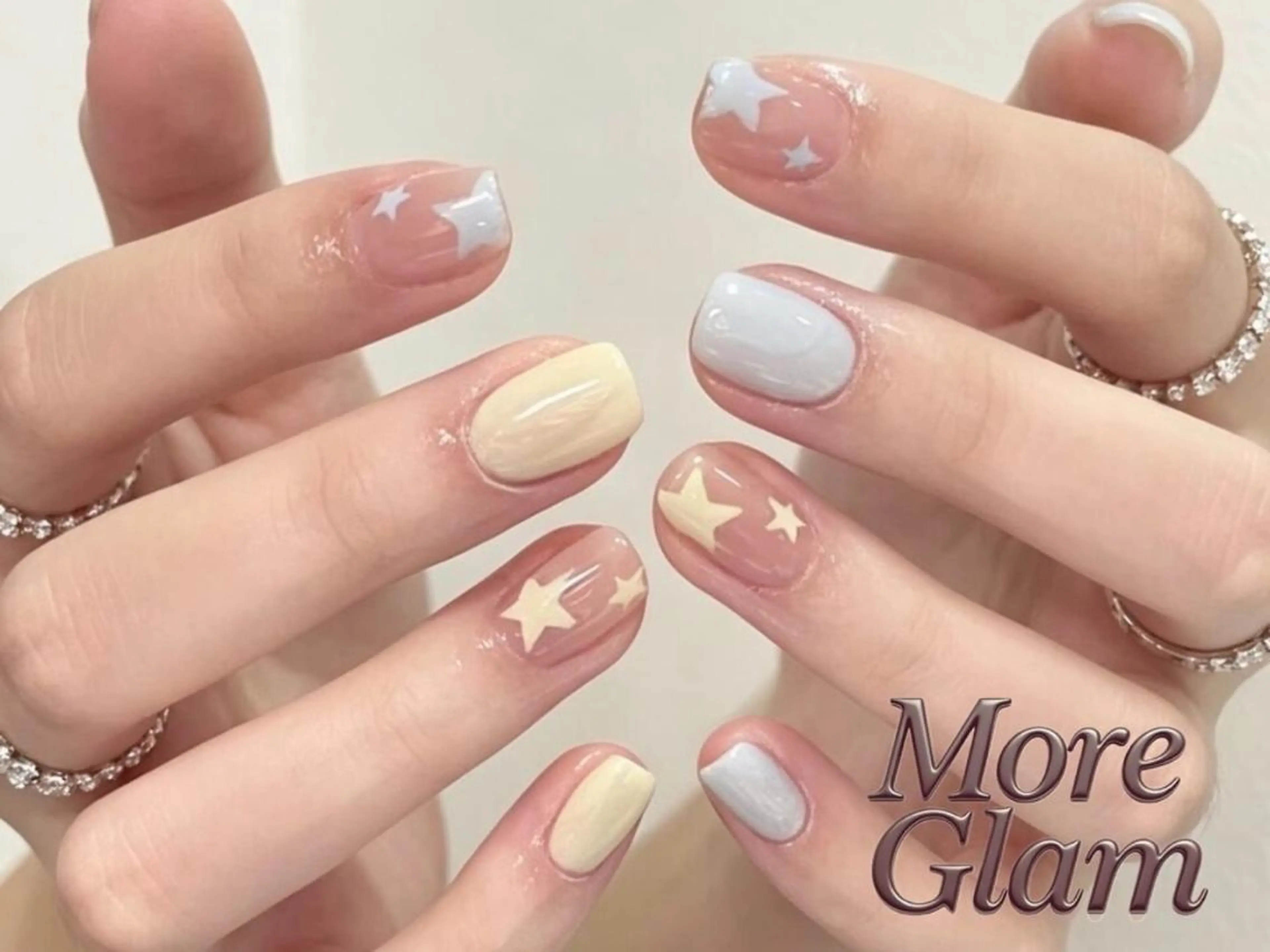 ネイル 長さ出し フットネイル フレンチネイル ジェルネイル ガラスフレンチ MoreGlam Nailsのネイルデザイン