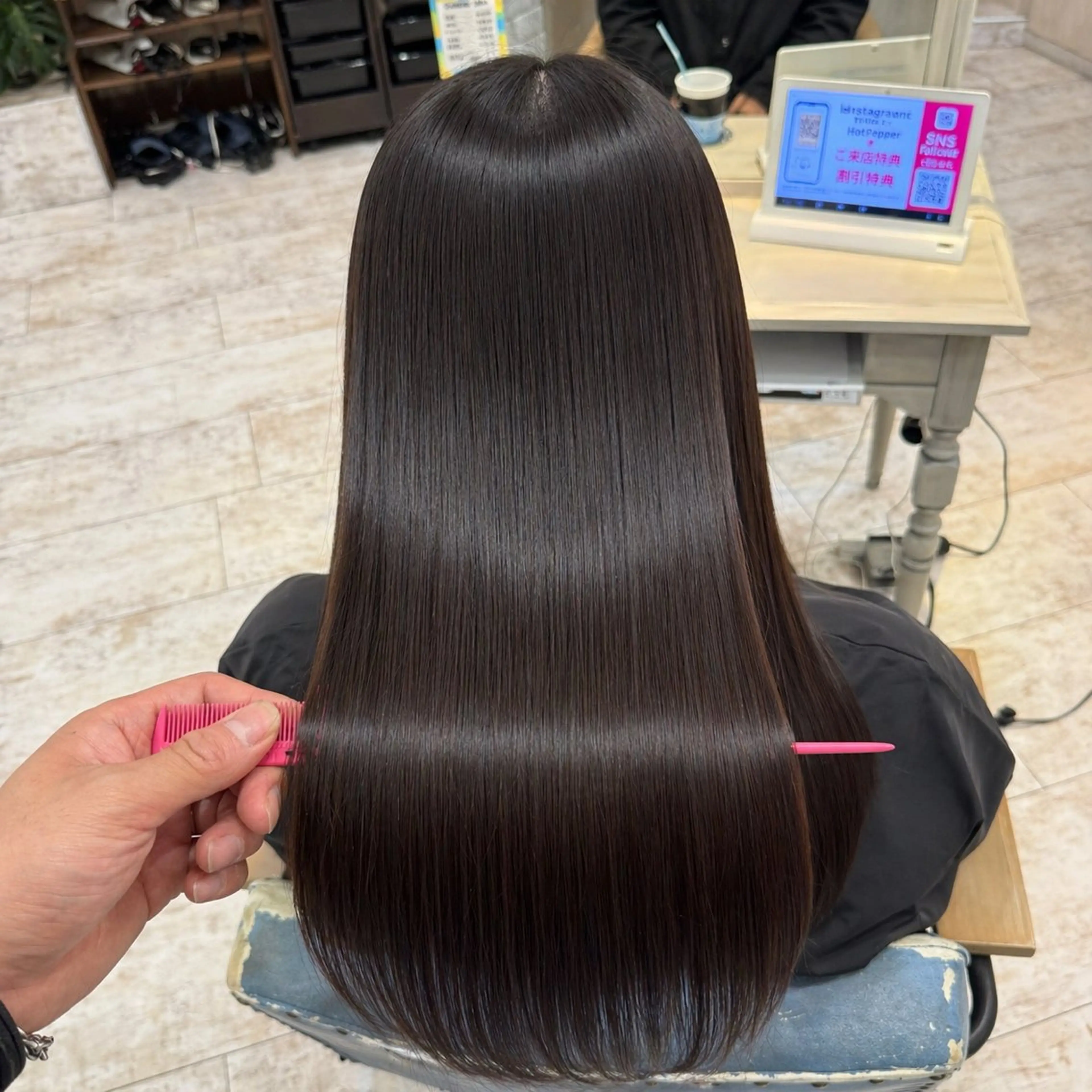 ロング 縮毛矯正 カット 縮毛矯正 トリートメント 店長✨レイヤー✖️ 髪質改善✖️韓国ヘアのヘアスタイル