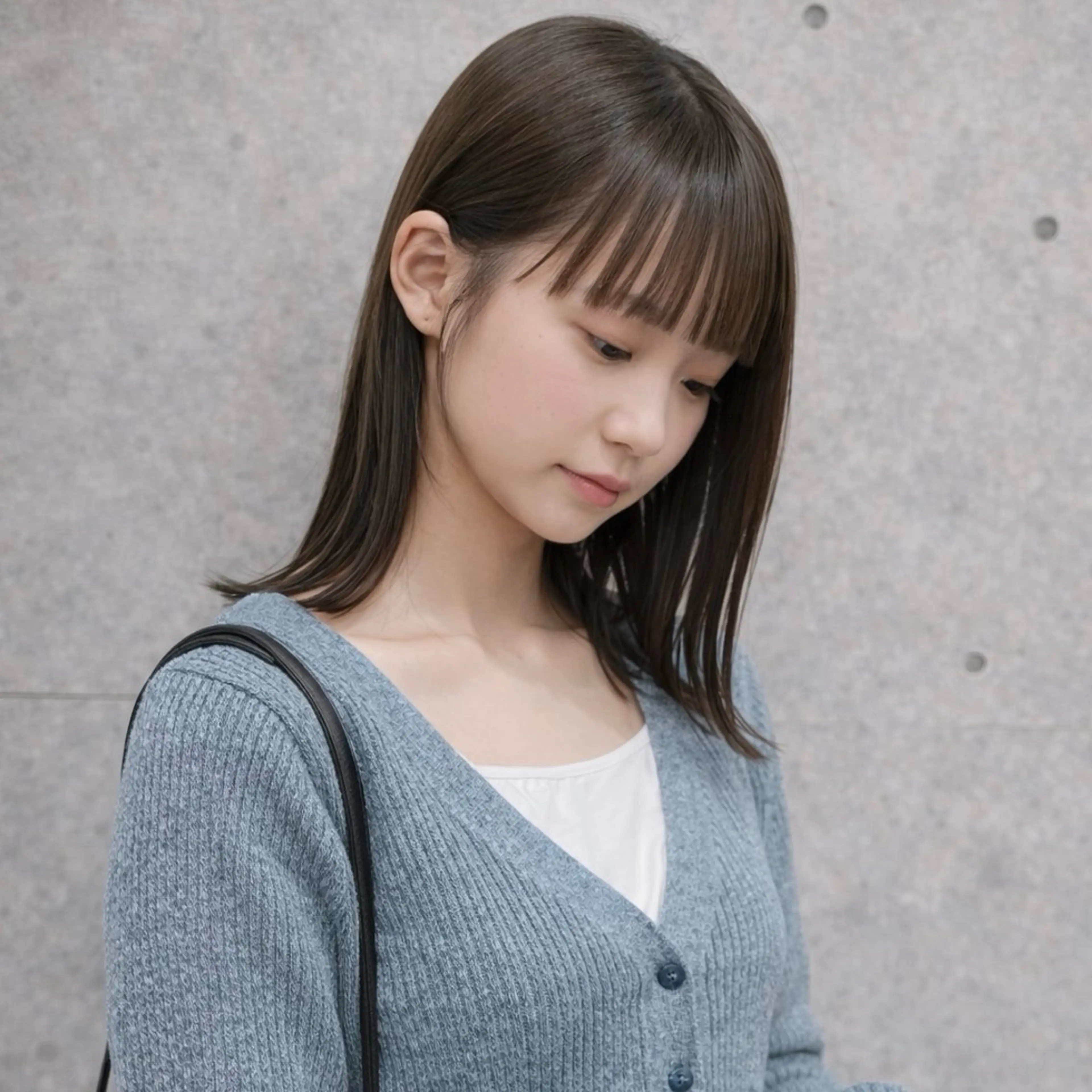 ミディアム カラー カット ヘアカラー トリートメント 一ノ瀬 暁のヘアスタイル