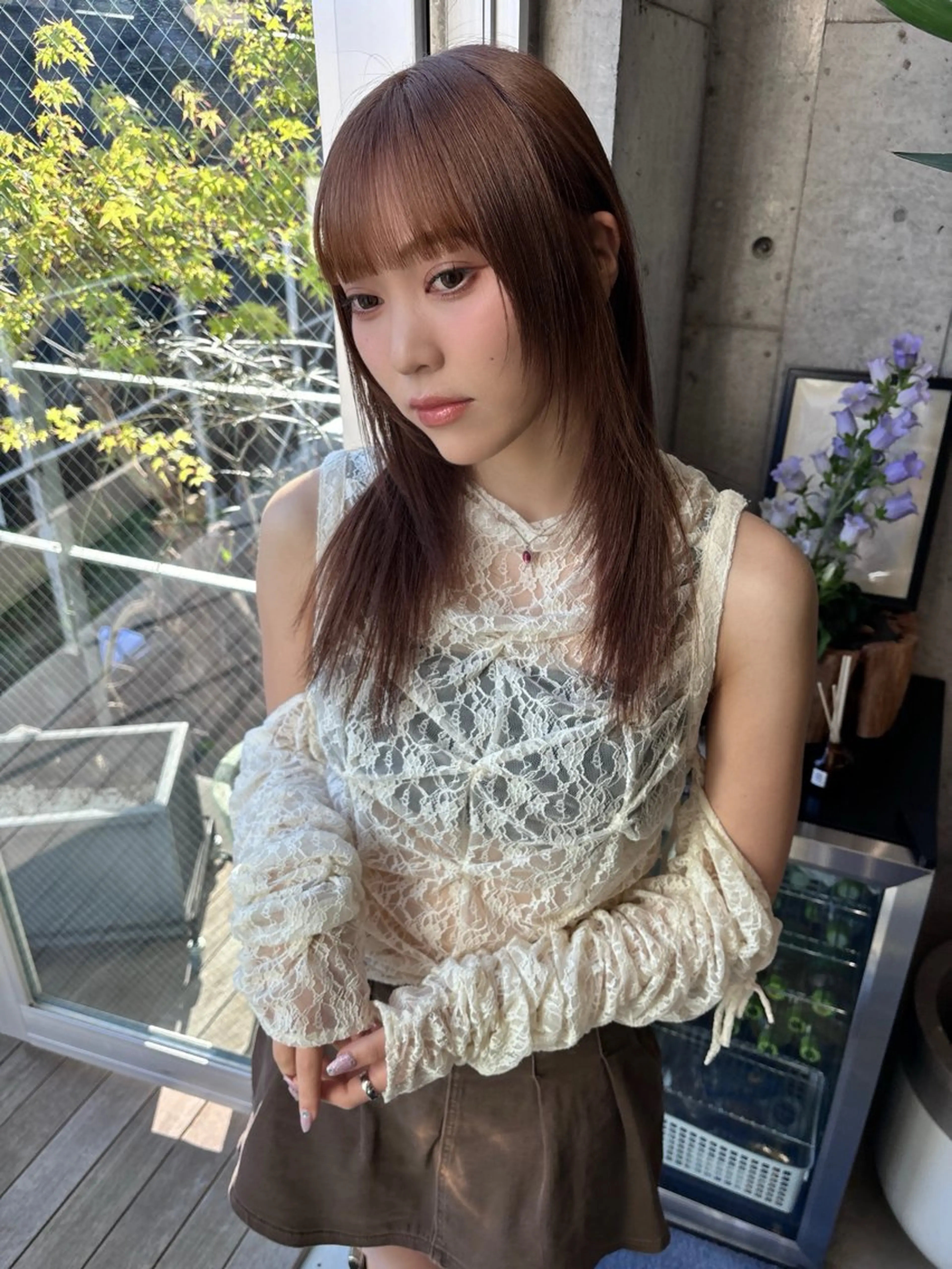 セミロング カラー ベージュカラー ブリーチ 透明感カラー yuuna/ ハッシュカット🎀のヘアスタイル