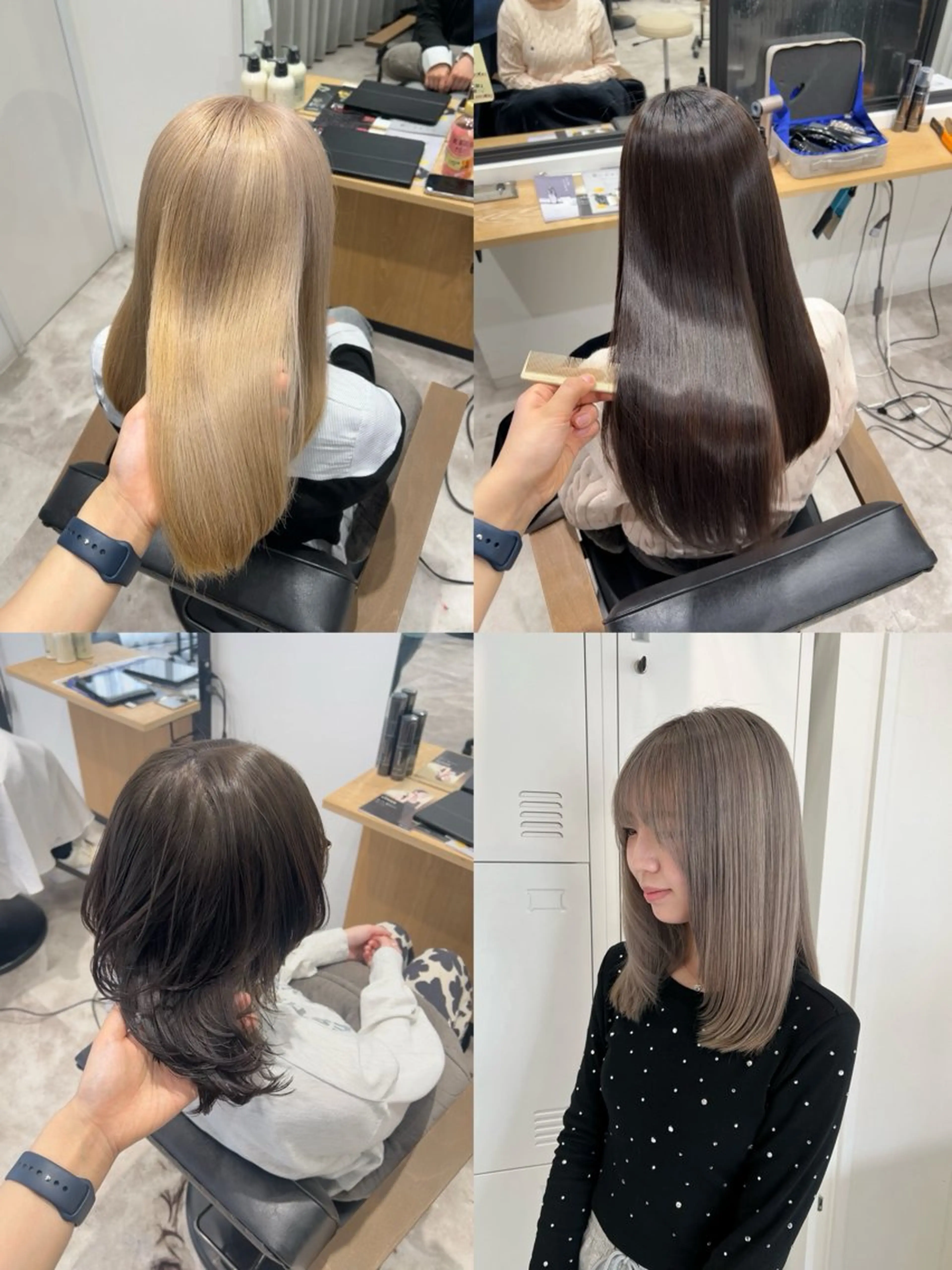 セミロング カラー ヘアカラー 黒阪 なみのヘアスタイル