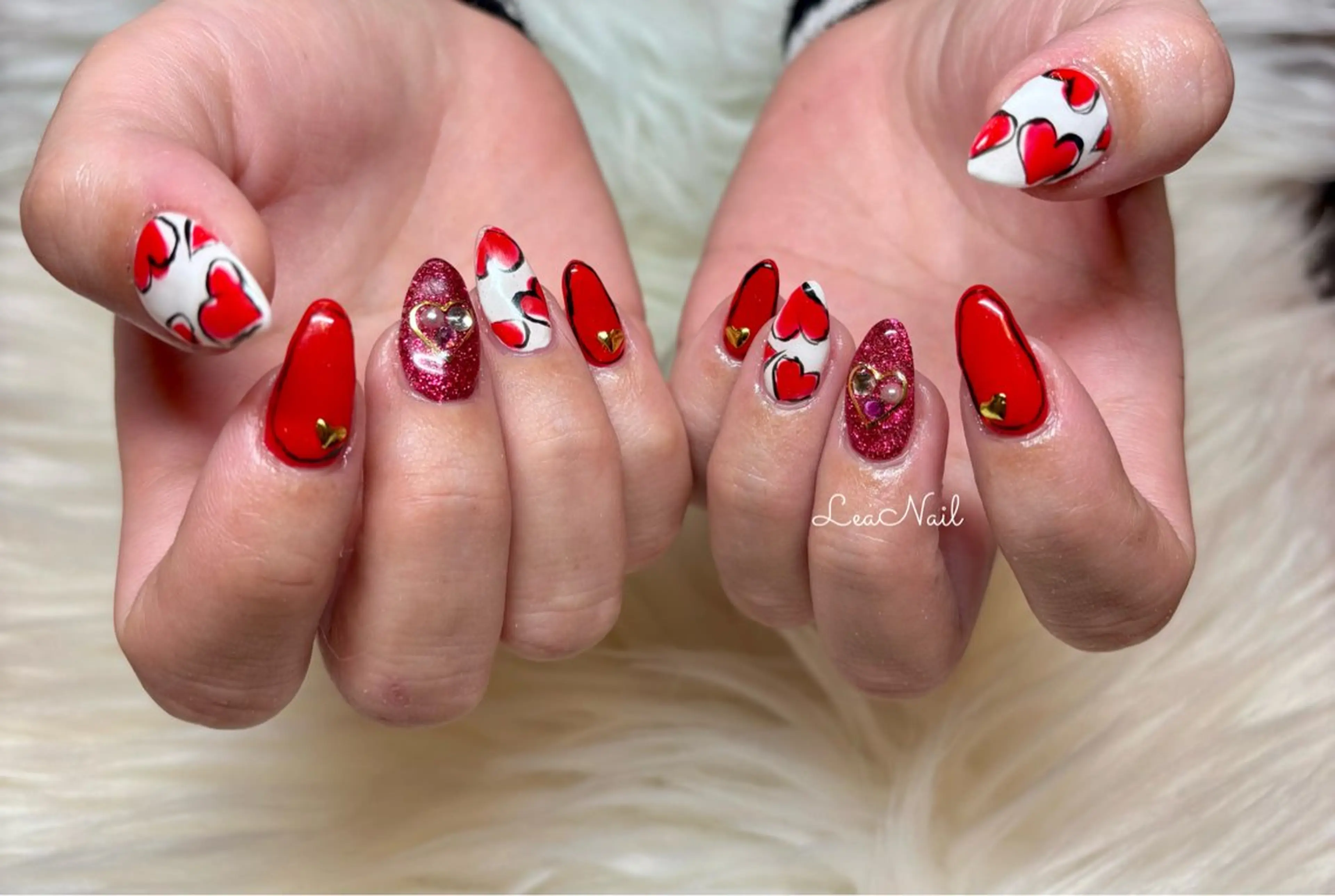 ネイル 持ち込み バレンタイン Lea Nailのネイルデザイン