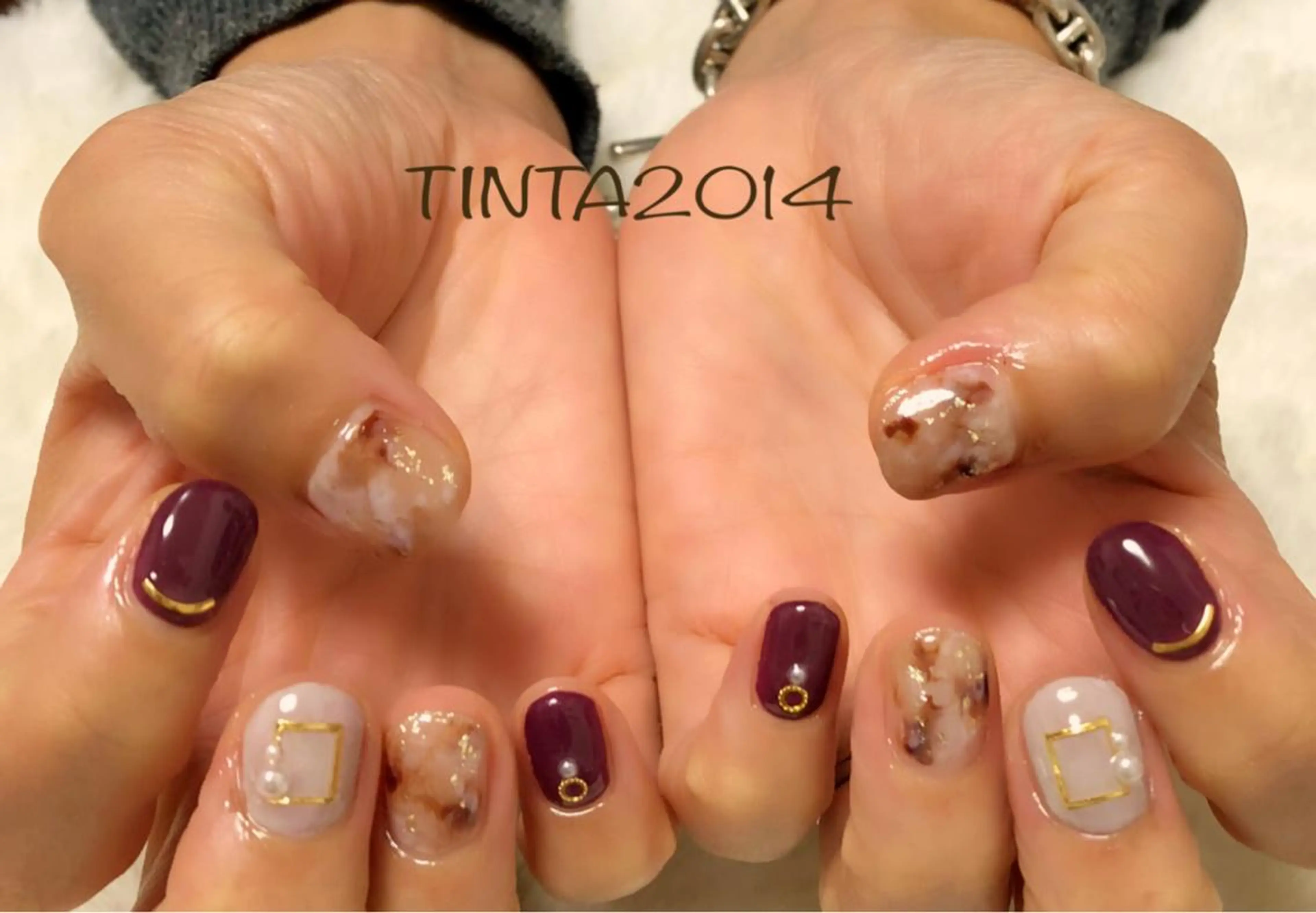 ネイル ボルドー ニュアンスネイル 馬場 典子のネイルデザイン