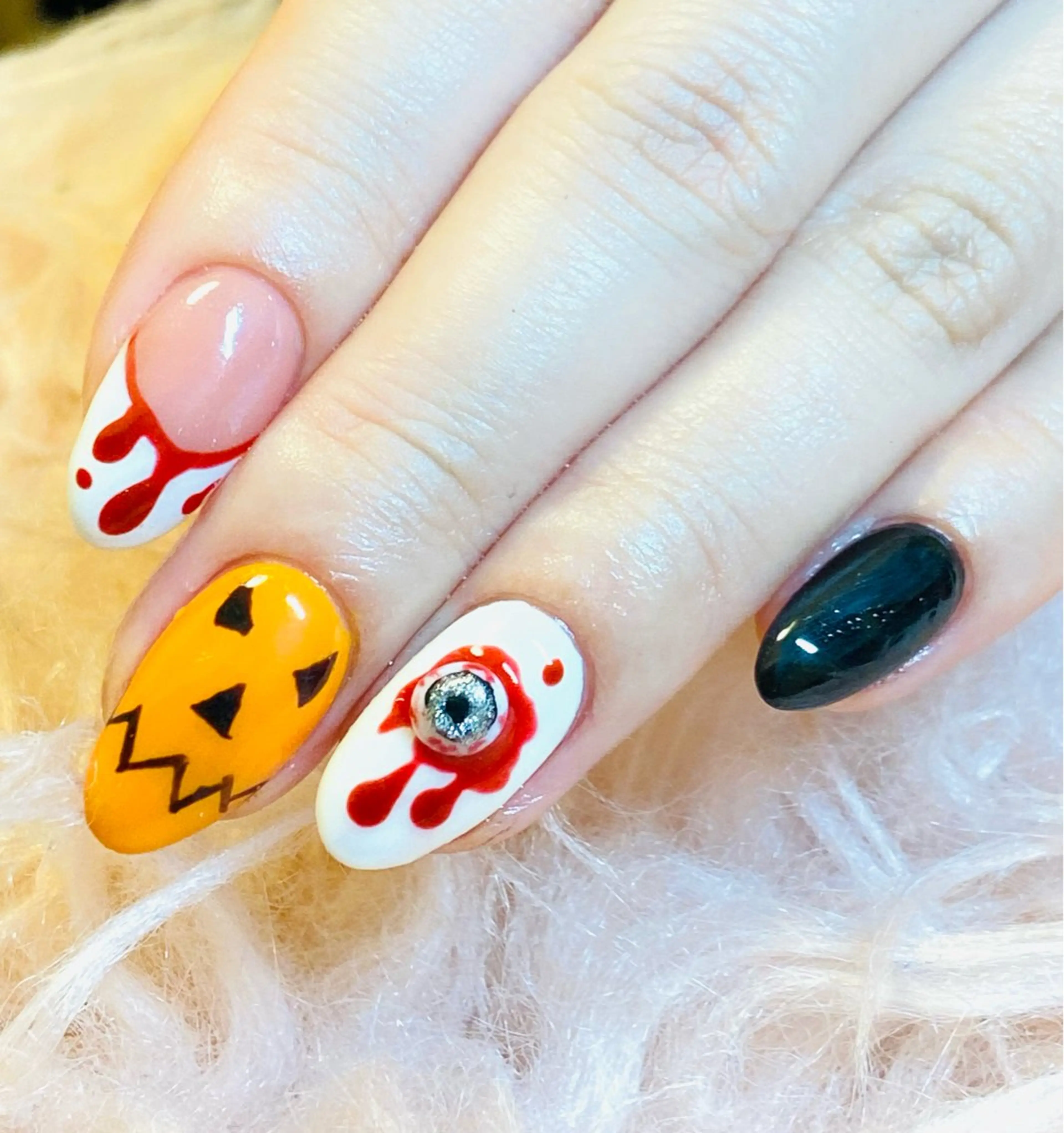 ネイル ジェルネイル ハロウィン HandSnail 座間自宅ネイルサロンのネイルデザイン