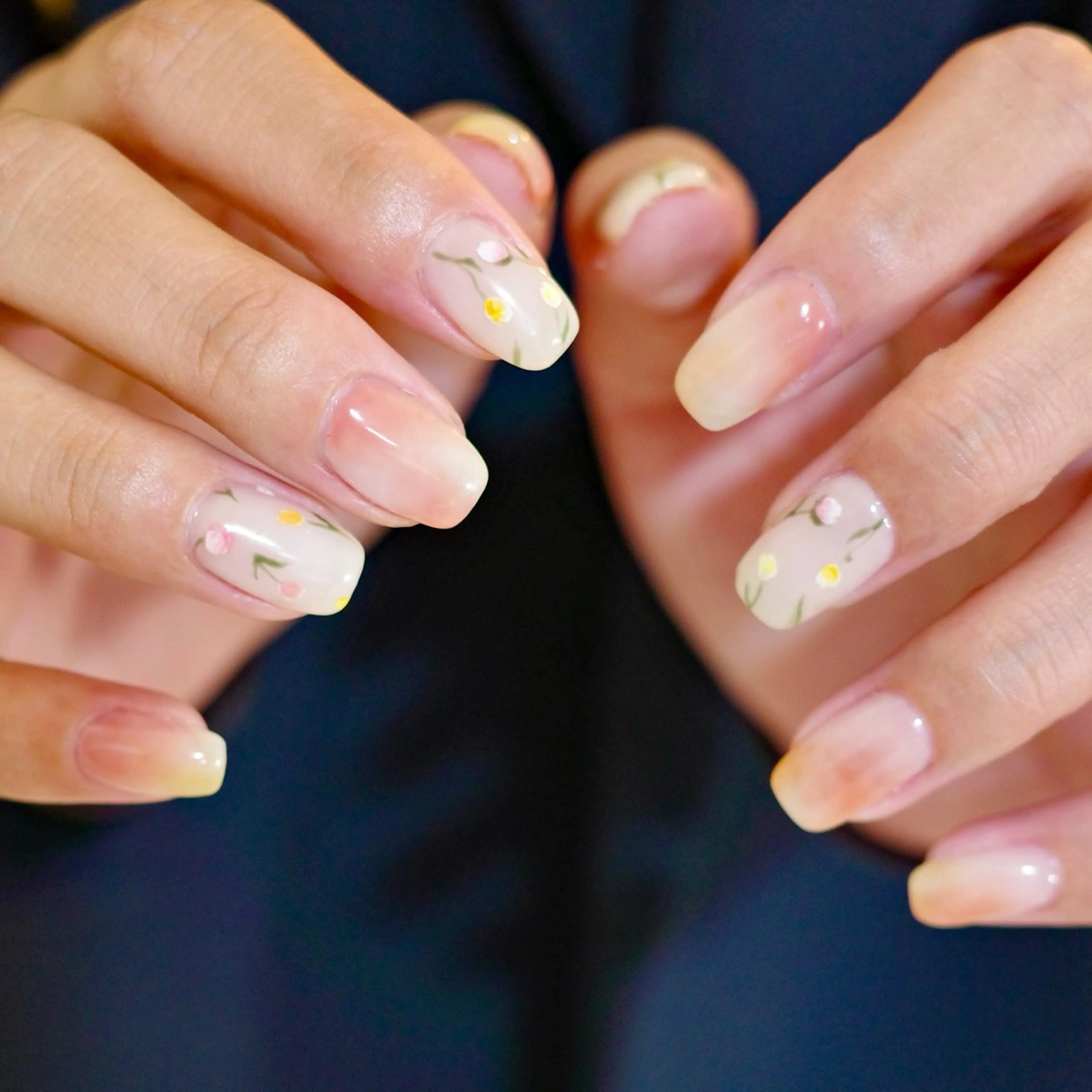 ネイル ジェルネイル ニュアンスネイル パラジェル ピンク 春ネイル ハンドネイル pointillé .ayaのネイルデザイン