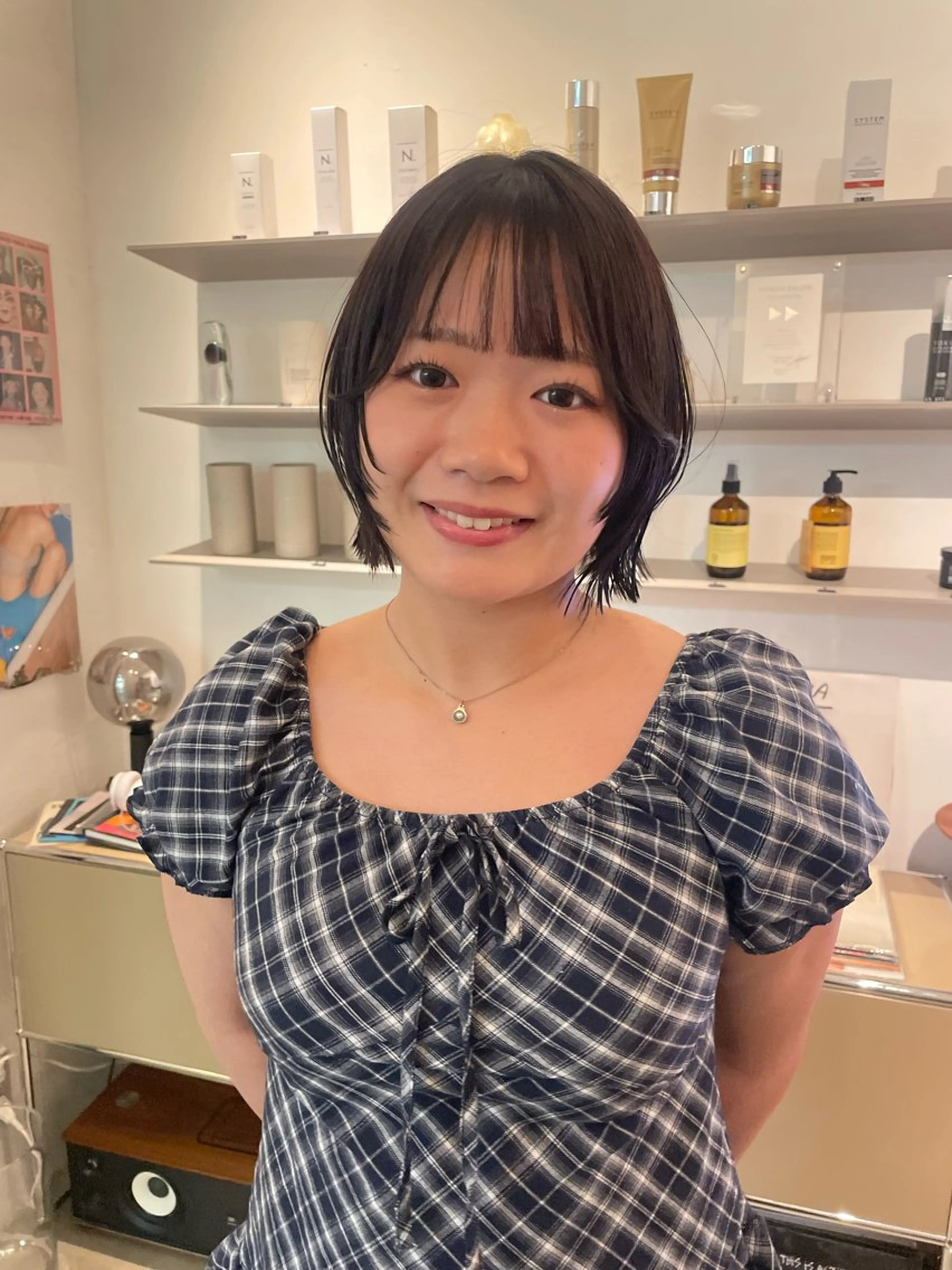 ショート ボブレイヤー ボブ レイヤーカット HITOMI 福岡パーマのヘアスタイル