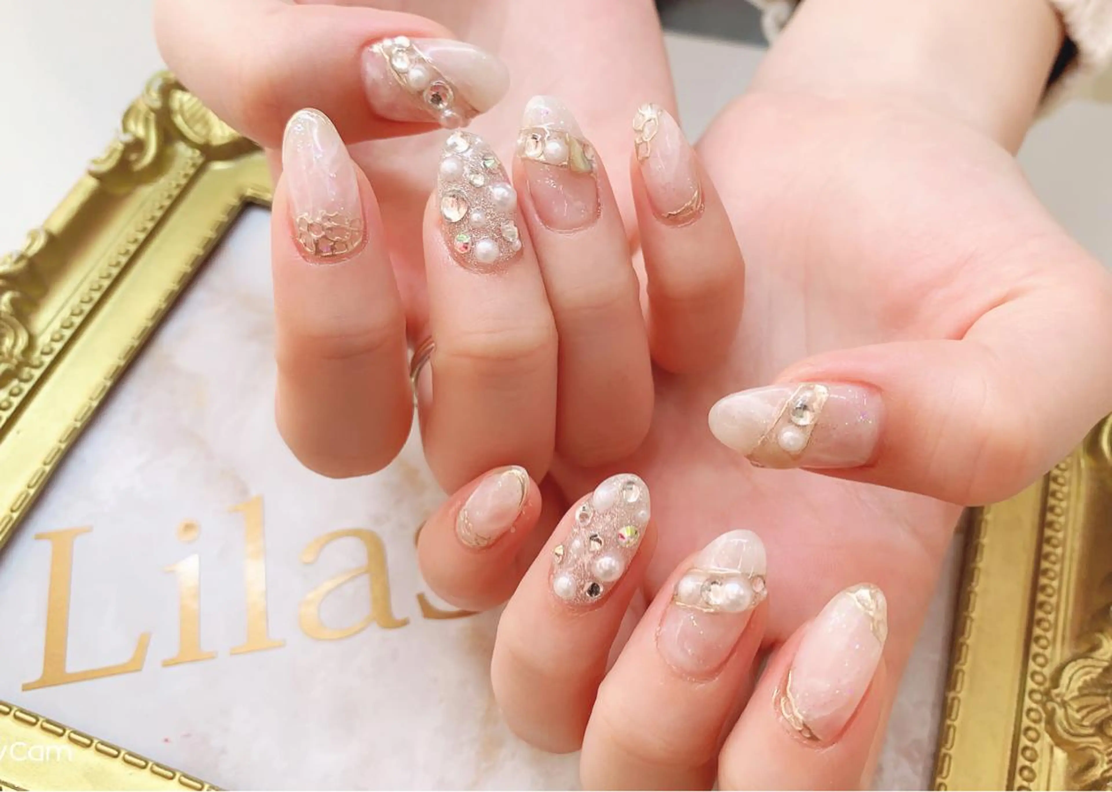 ネイル クリアネイル ジェルネイル ハードジェル キラキラネイル ロングネイル Lilas Nailのネイルデザイン