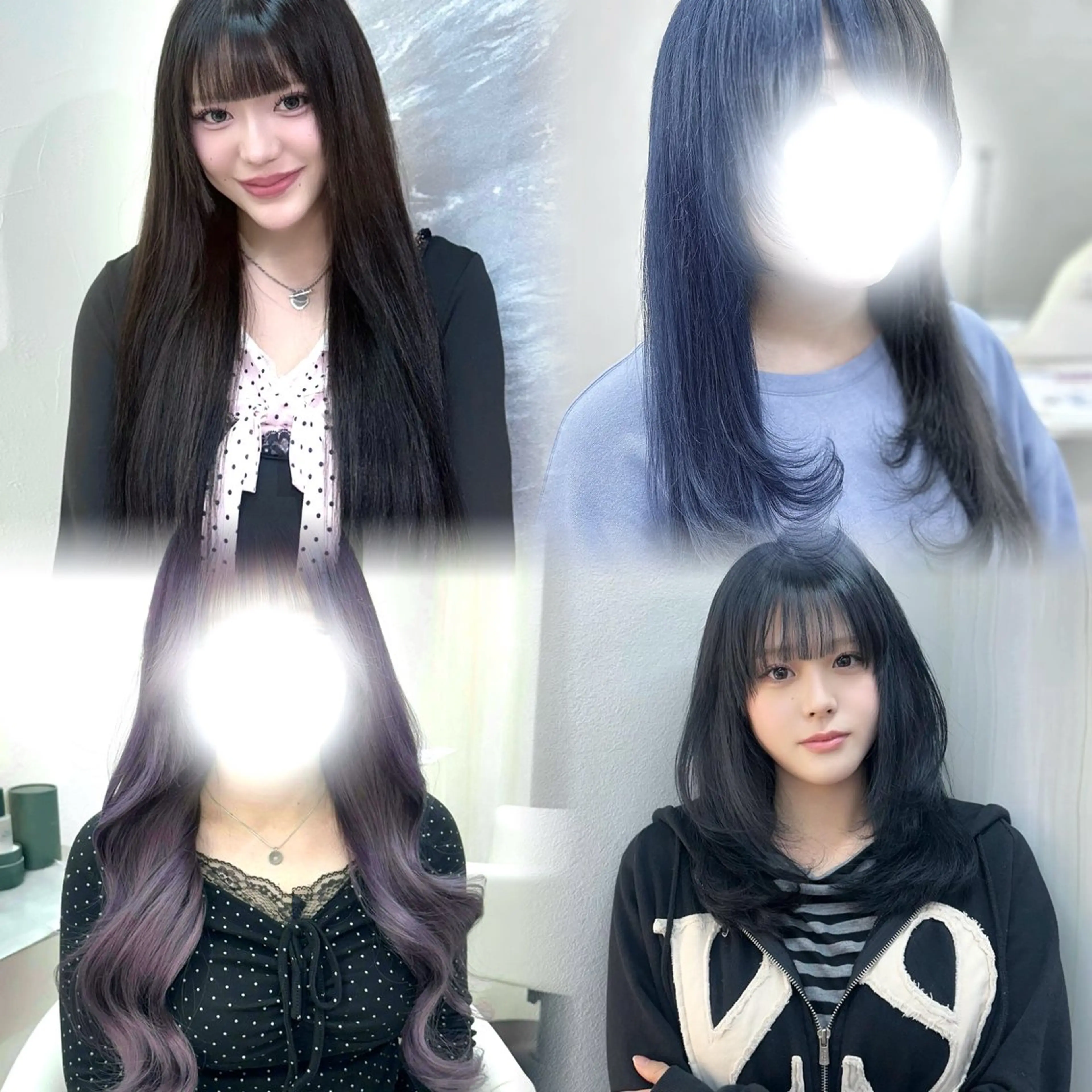 ロング カラー ヘアアレンジ ヘアカラー 🖤kana/艶髪/ 韓国風暗髪カラー🖤のヘアスタイル