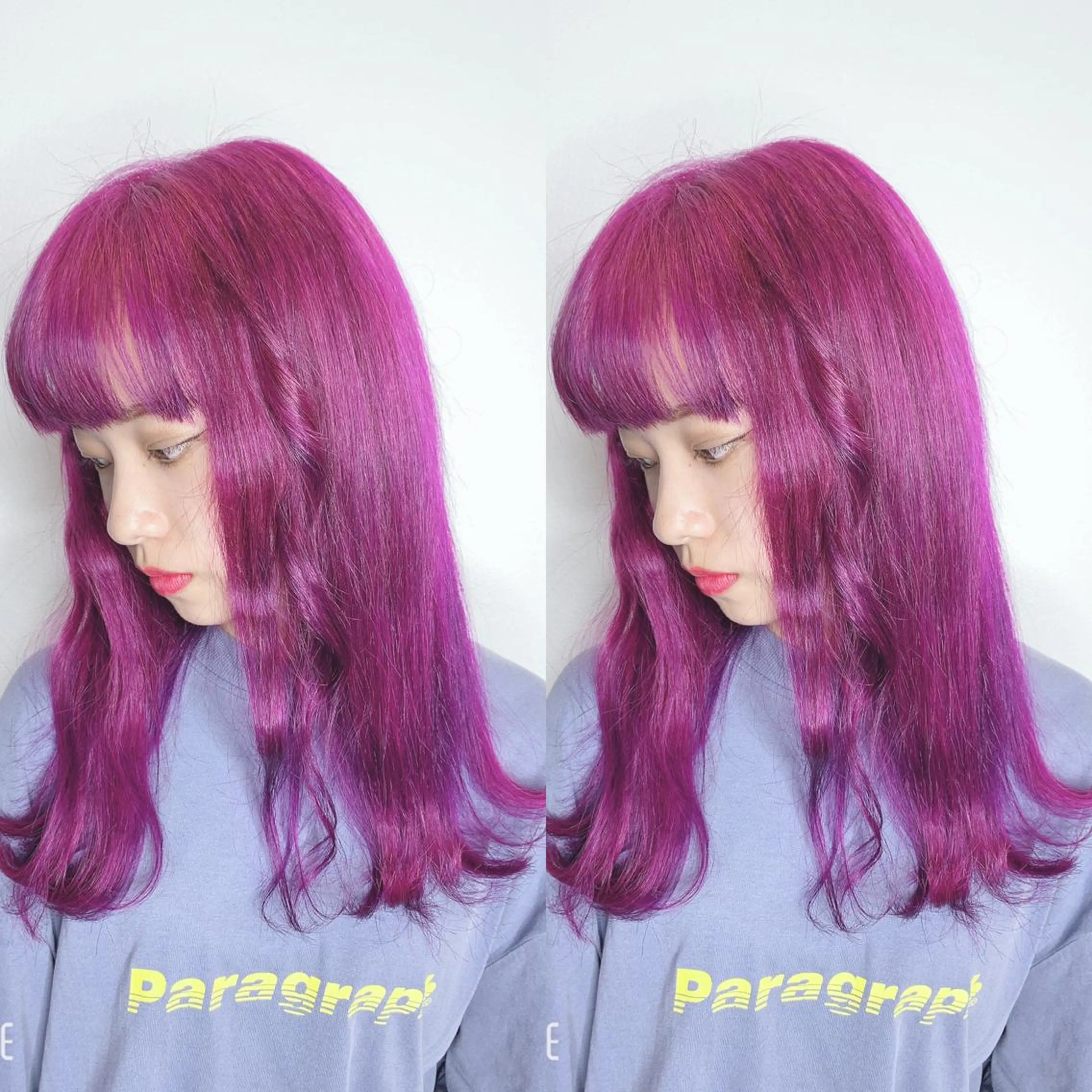 ロング カラー パープルカラー ヘアカラー トリートメント 似合わせ/ブリーチ カラー.岡田友仁のヘアスタイル