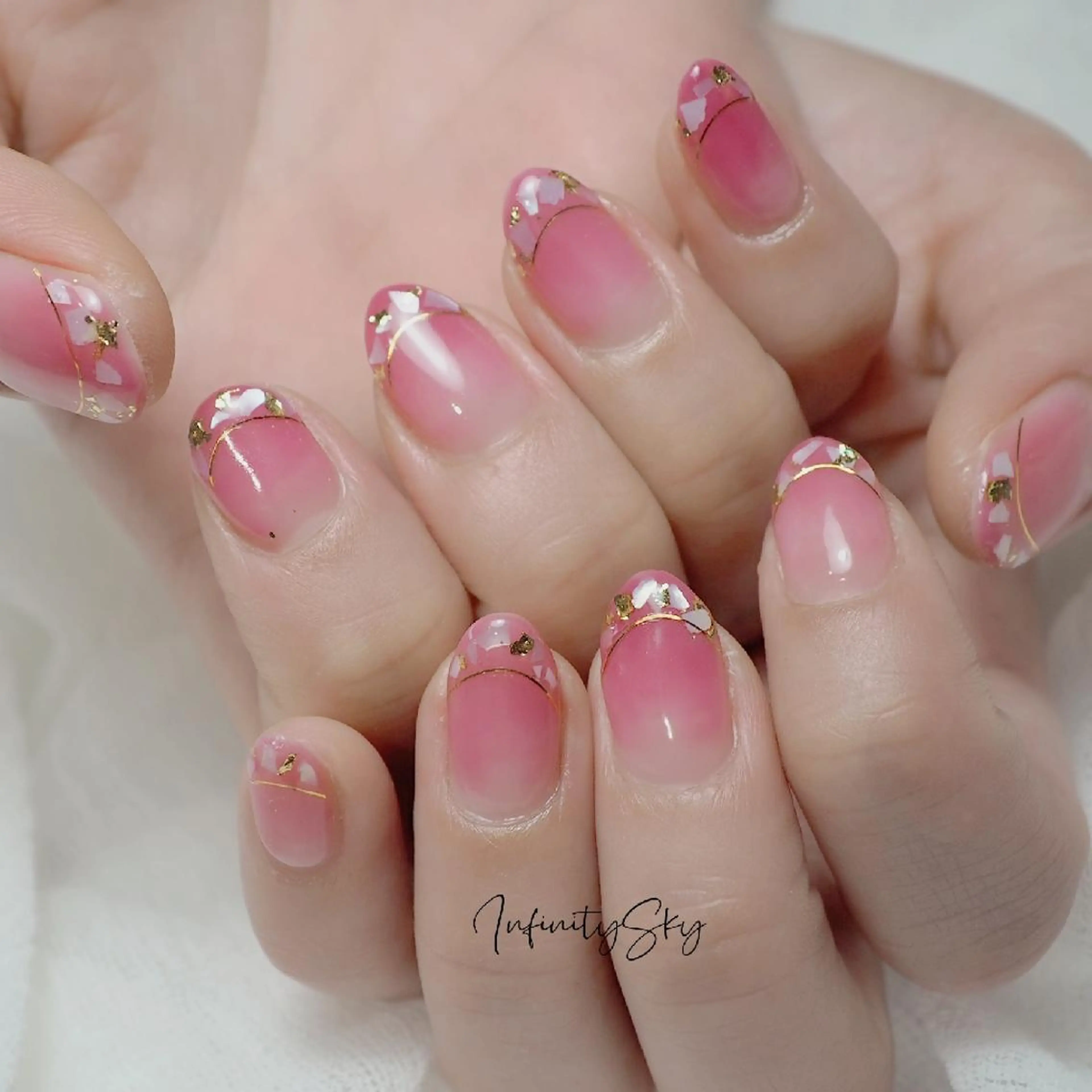 ネイル ピンク infinity skyのネイルデザイン