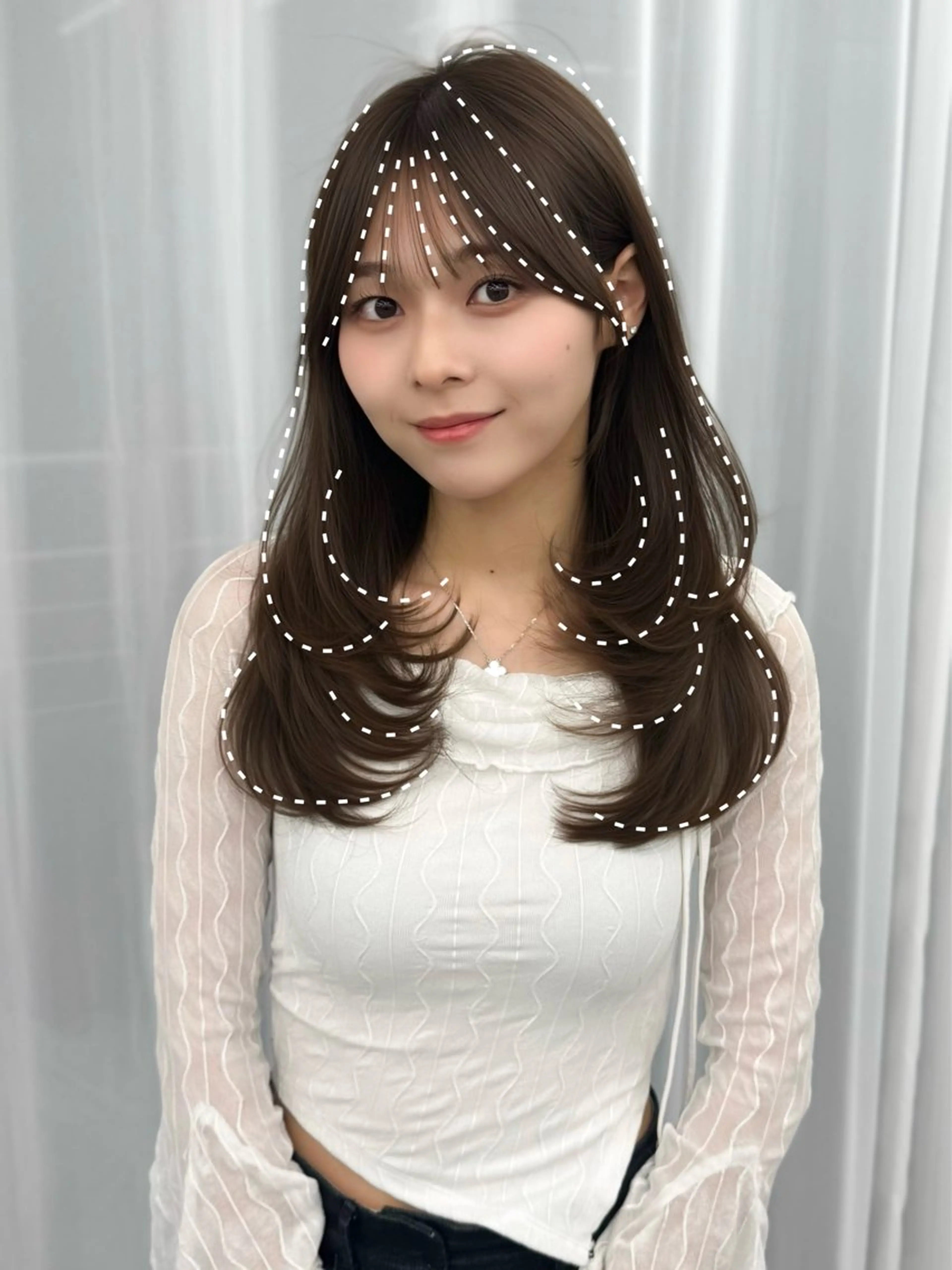 セミロング カラー ヘアアレンジ カット ヘアカラー トリートメント 顔周り&ミディアム 特化/池袋/kokiのヘアスタイル