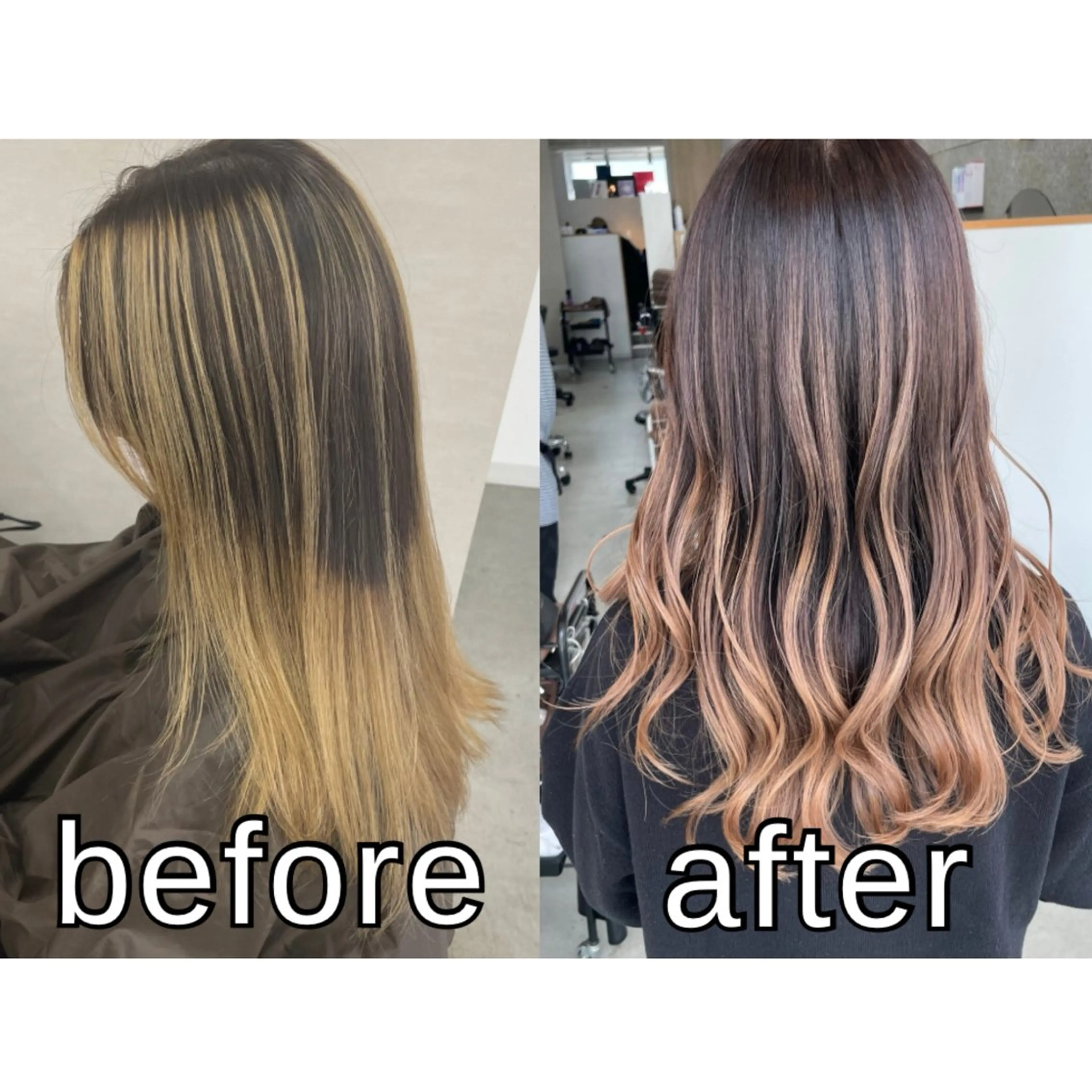 セミロング カラー バレイヤージュ レイヤーカット ヘアカラー トリートメント Lull (シェアサロンReco VIProom)所属・Lull1人美容室 バレイヤージュのヘアスタイル