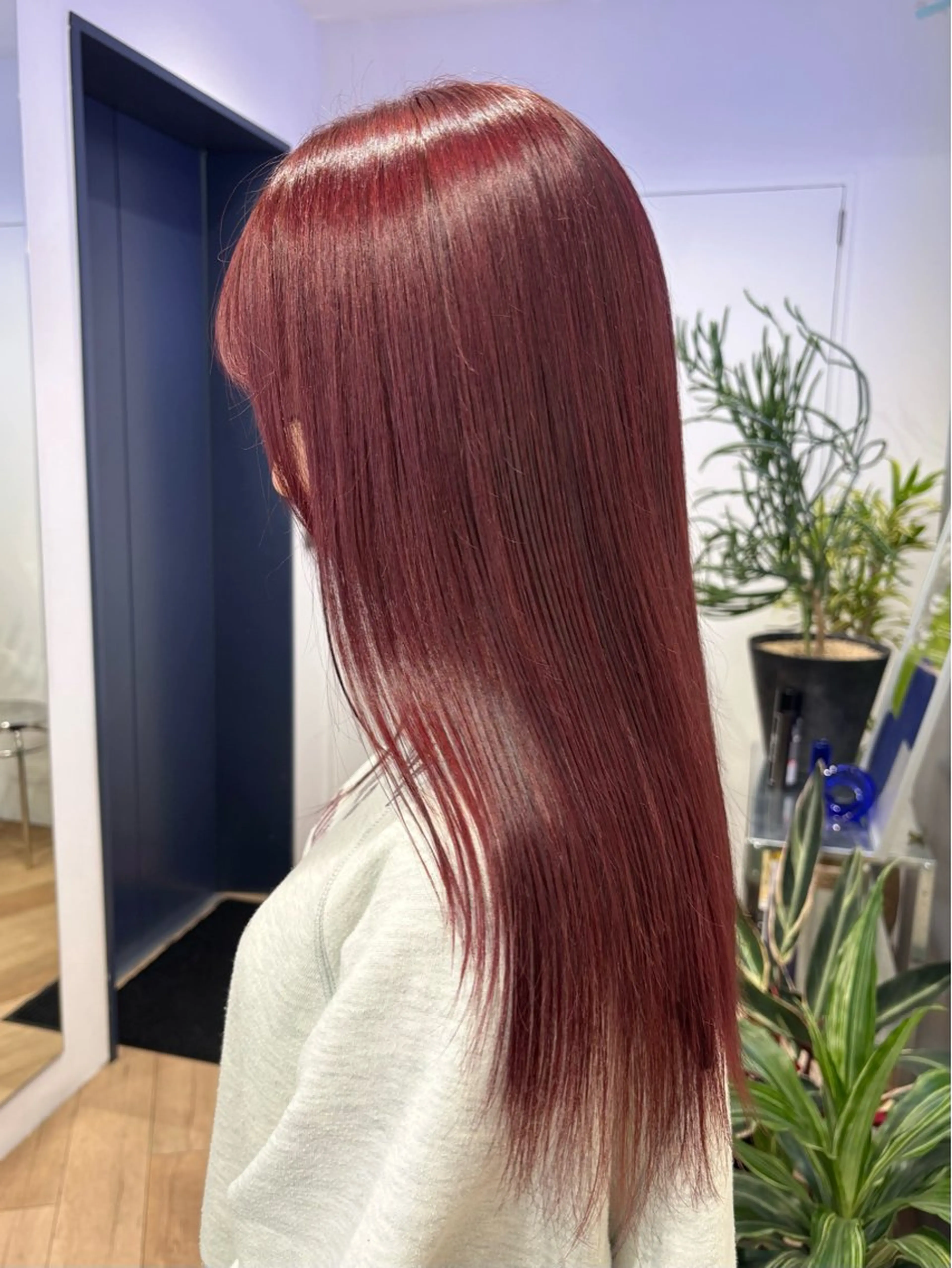 セミロング カラー ブリーチ カシス ダブルカラー ブリーチなしカラー ヘアカラー トリートメント 【ハイトーンカラー】 mizukiのヘアスタイル