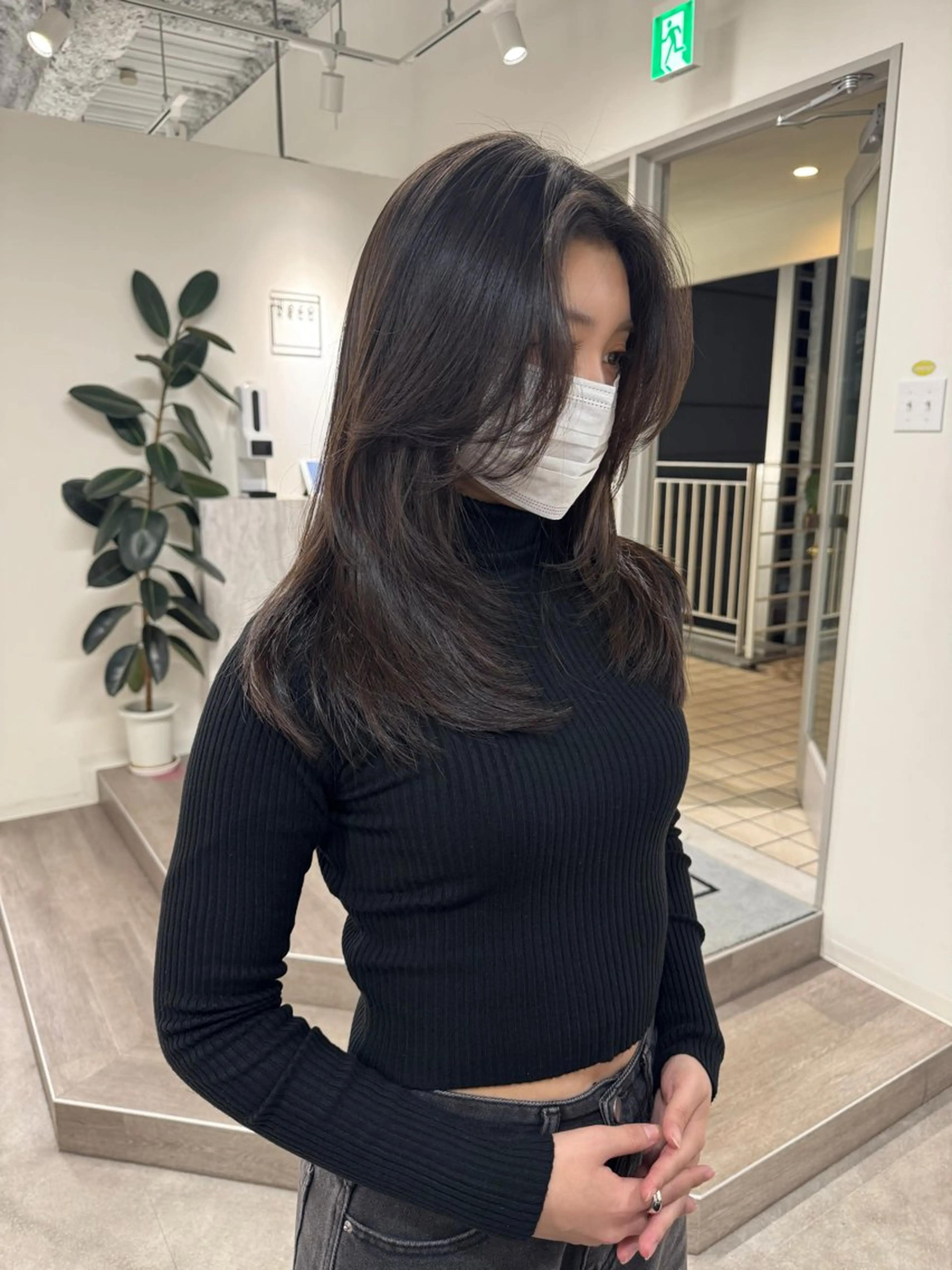 セミロング カラー ヘアアレンジ 韓国風ヘア レイヤーカット カット ヘアカラー トリートメント 🫧umu.🫧韓国 /レイヤー/ハッシュのヘアスタイル