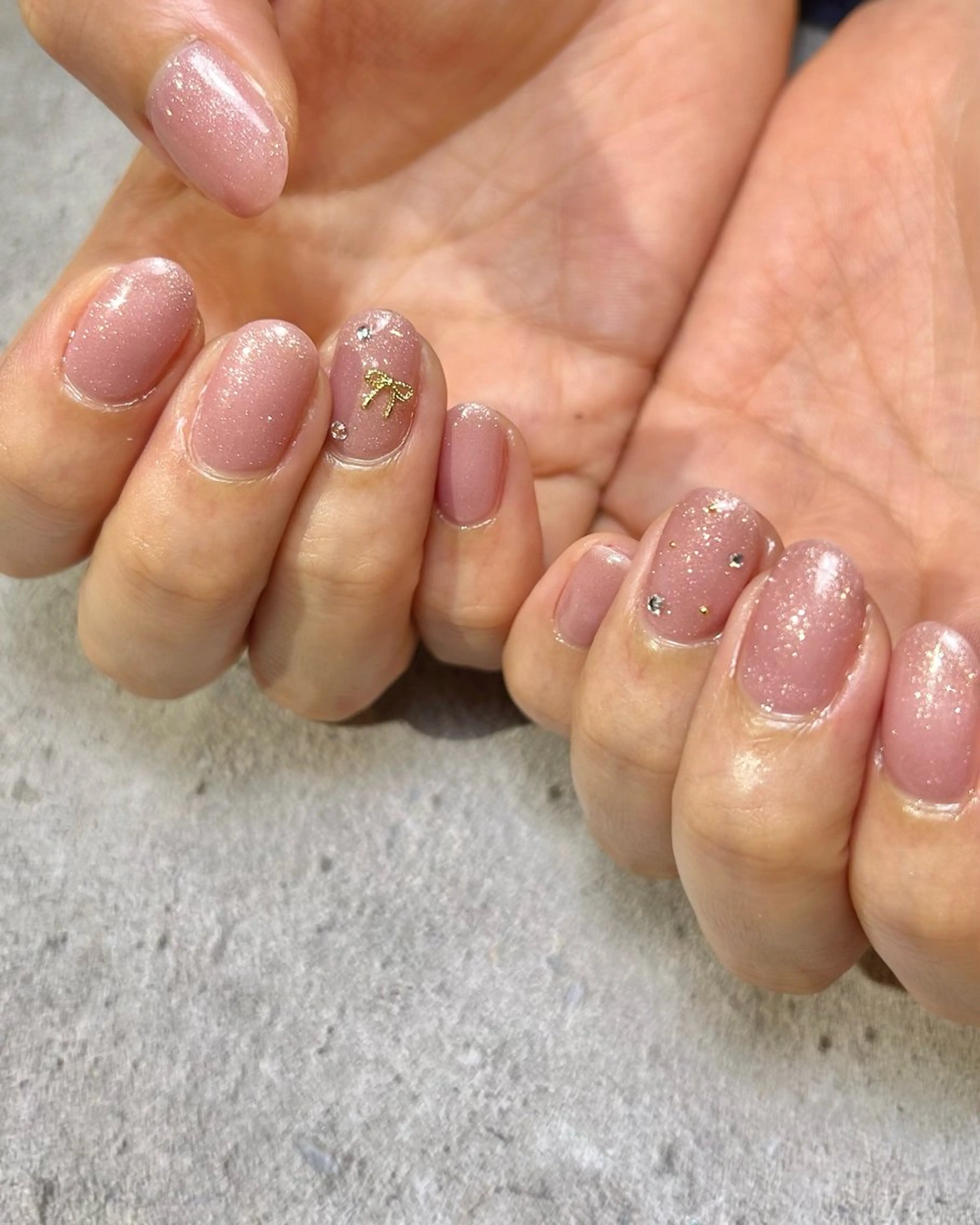 ネイル ラメ(グリッター) ピンク ハンドネイル Reflection marikoのネイルデザイン