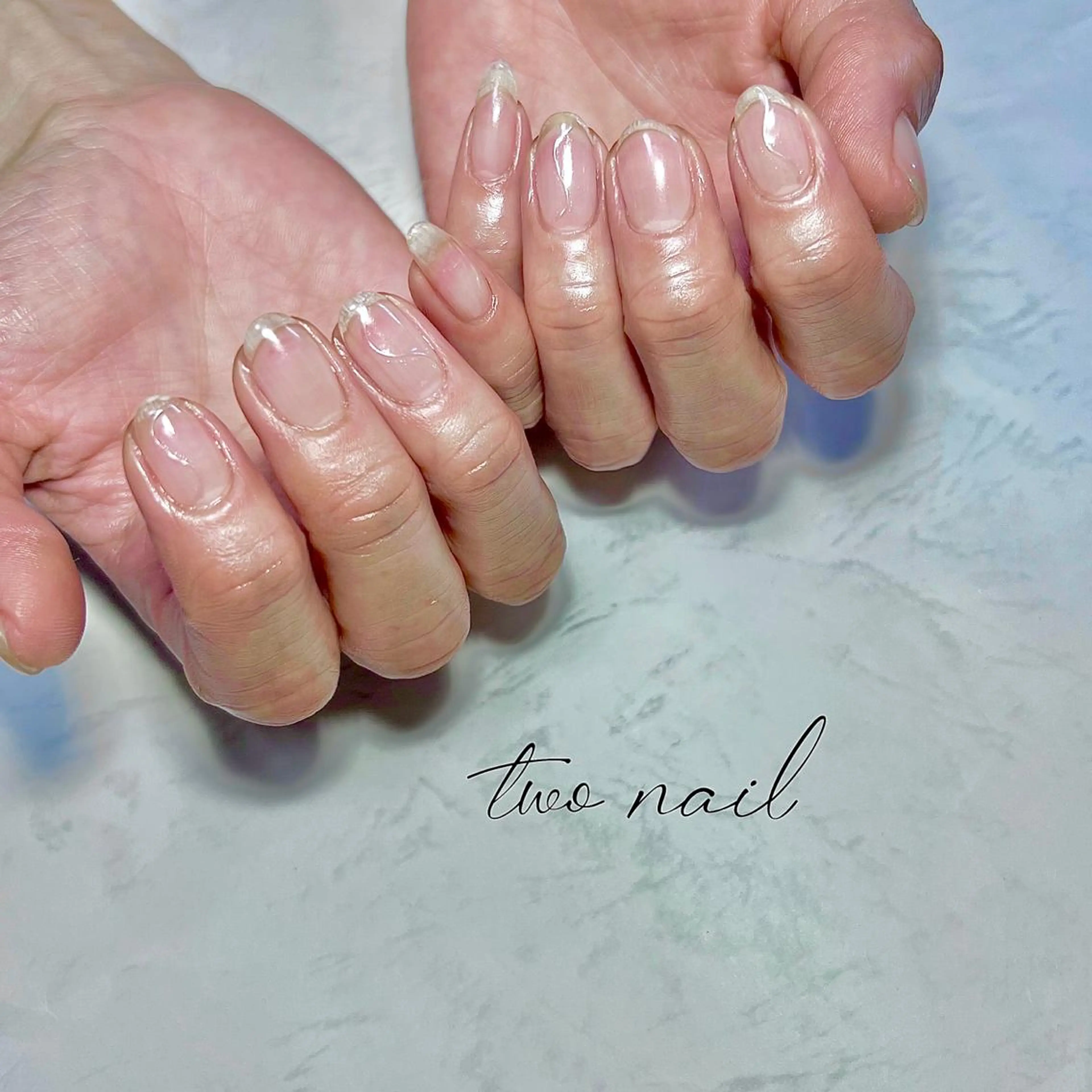 ネイル アートネイル フットネイル ハート ニュアンスネイル ホワイト ハンドネイル two nailのネイルデザイン