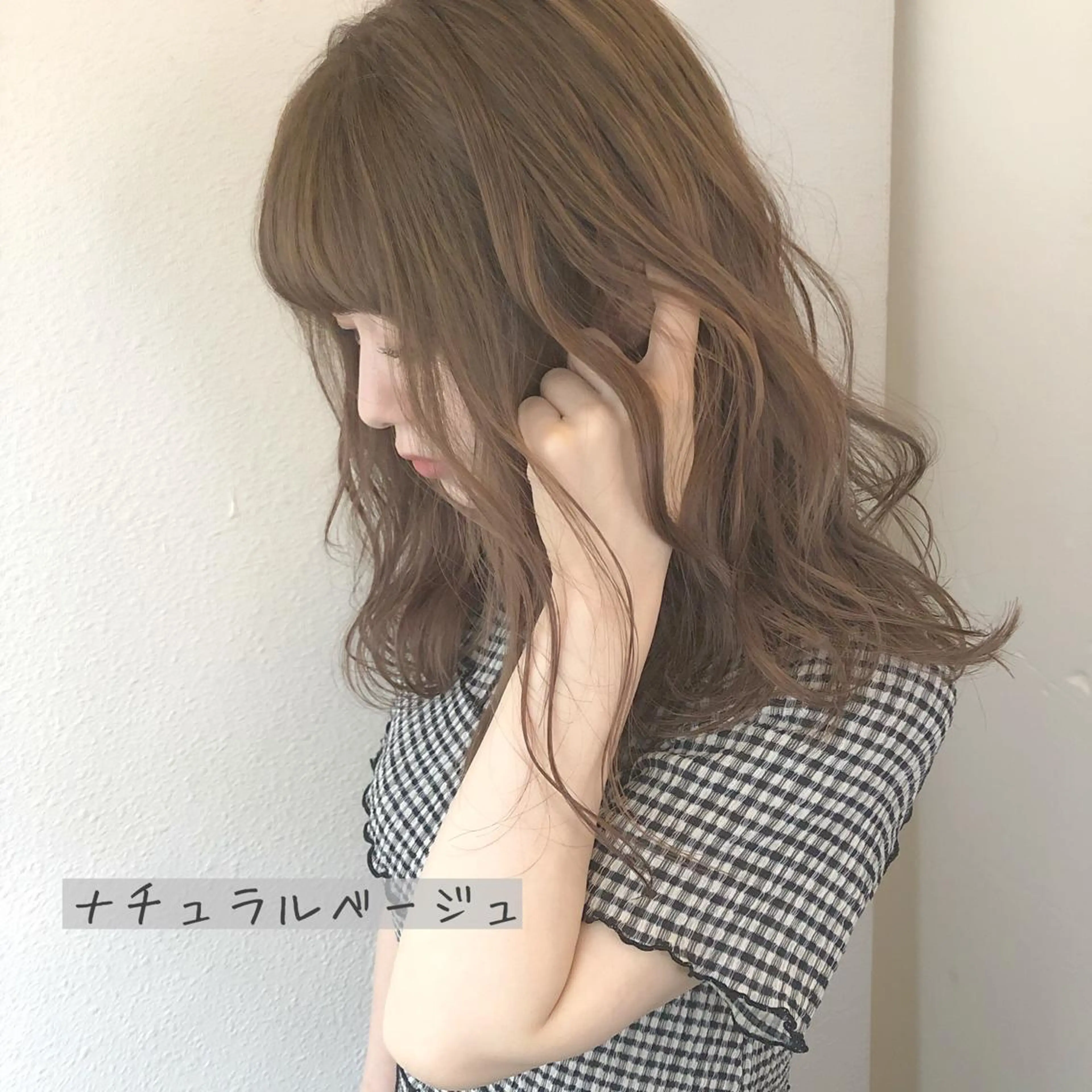 セミロング カラー ベージュカラー あさだ しゅうたろうのヘアスタイル
