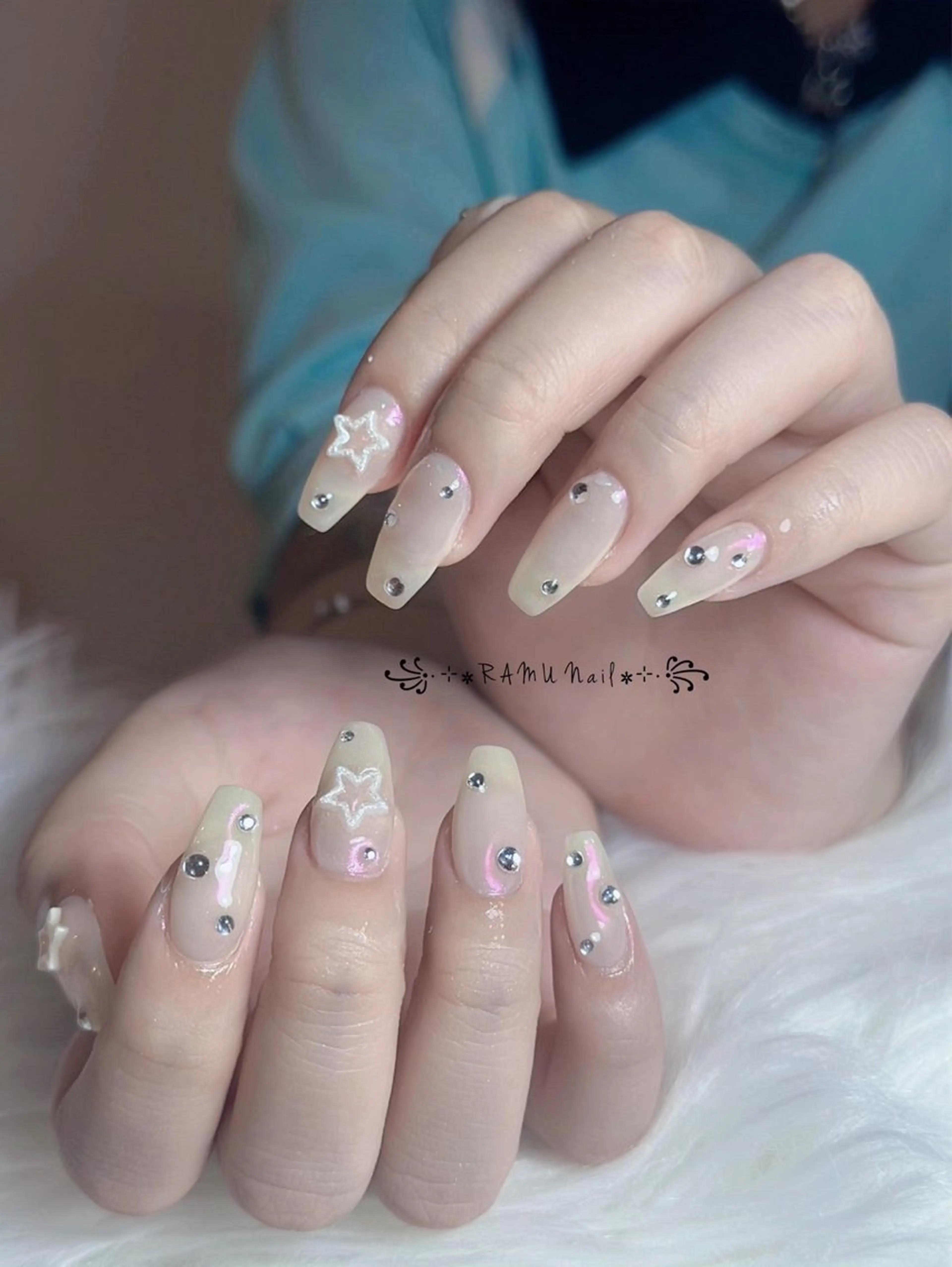 ネイル キラキラネイル マグネットネイル ミラーネイル ピンク ワンホンネイル ハンドネイル RAMU Nail 恵比寿店のネイルデザイン