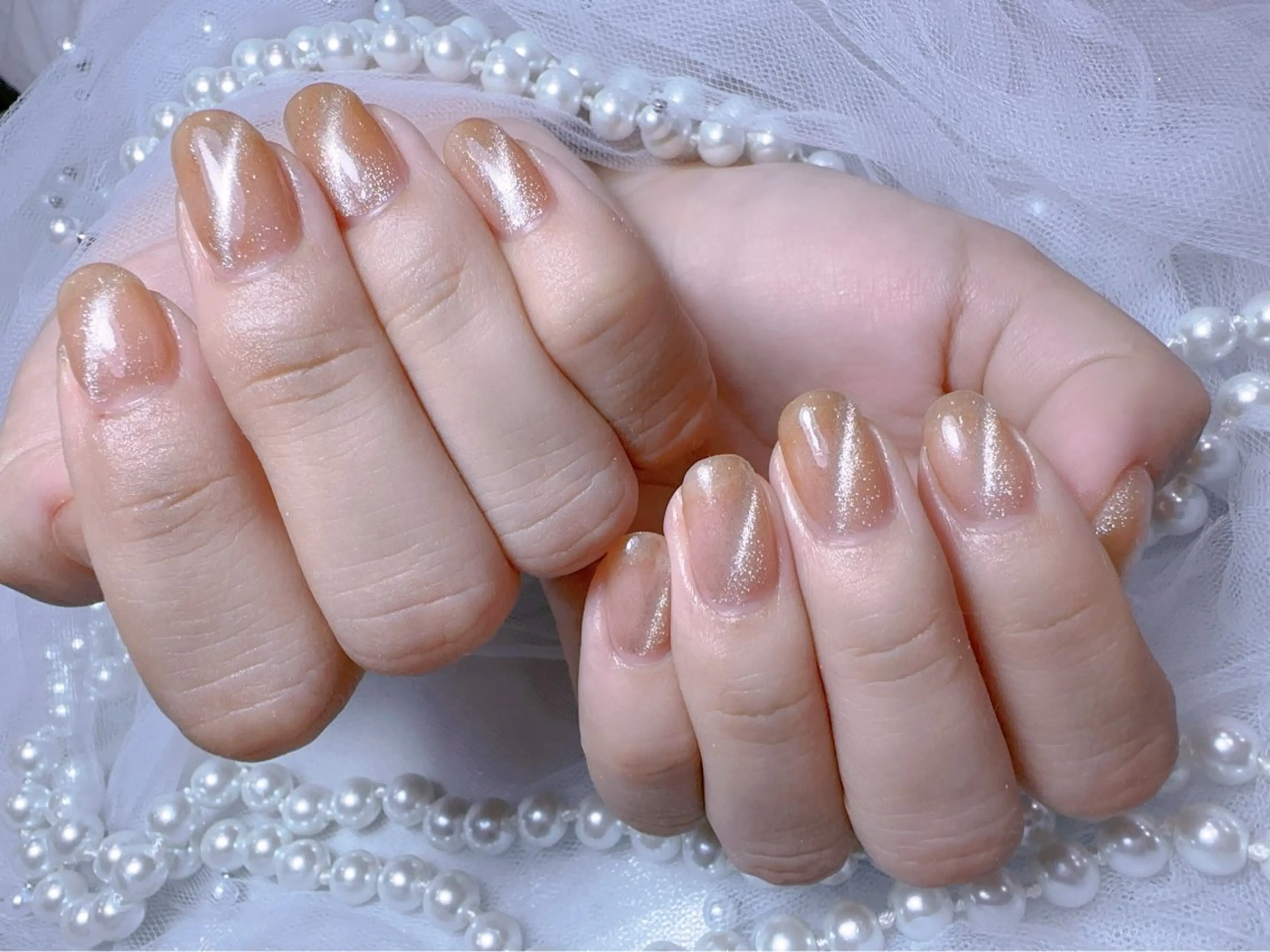 ネイル アートネイル フラッシュネイル フレンチネイル ガラスフレンチ グラデーション You&Me Miyuのネイルデザイン