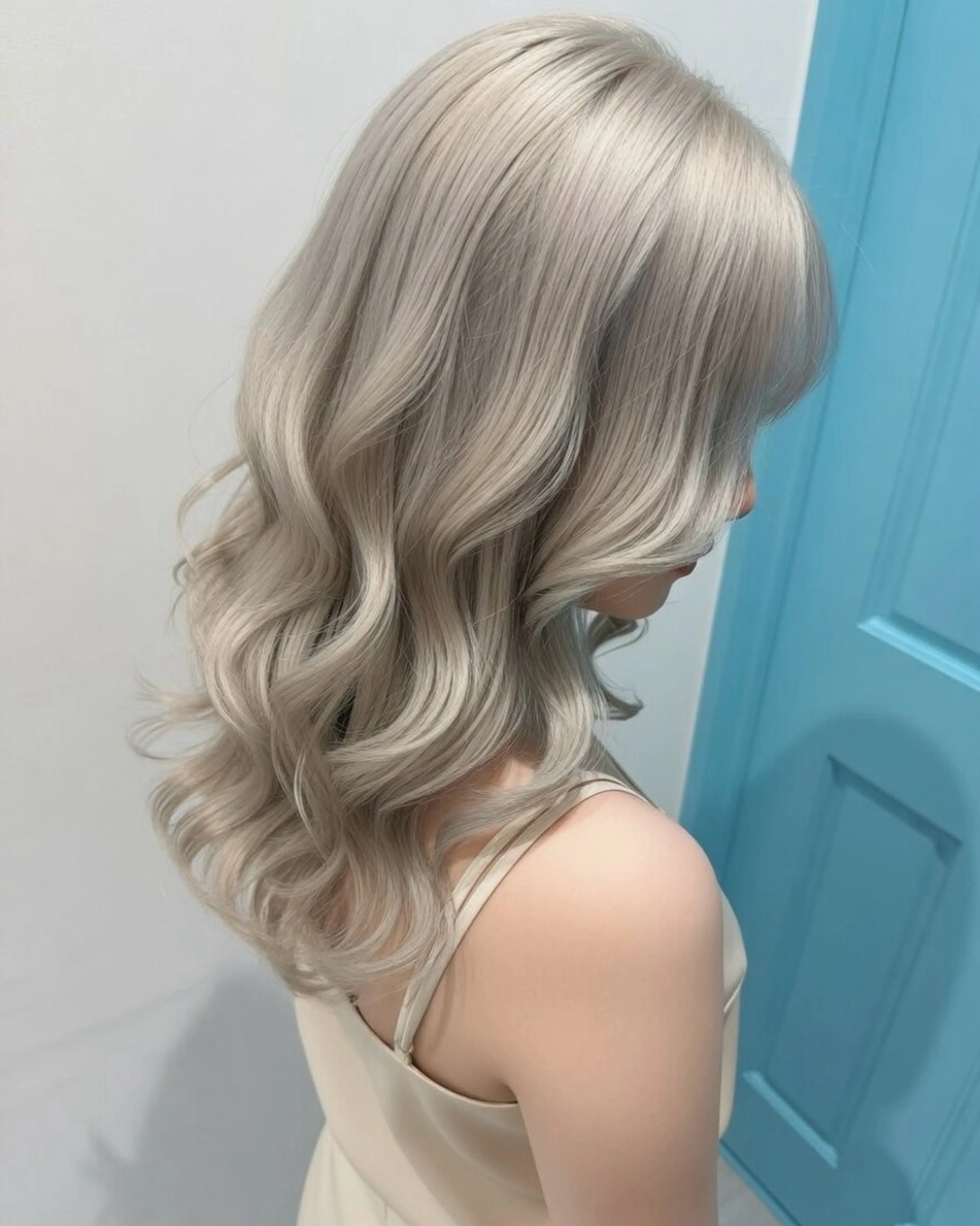 セミロング カラー ヘアアレンジ グレージュ イルミナカラー シルバー ヘアカラー ハイトーン特化🤍 浦住のヘアスタイル