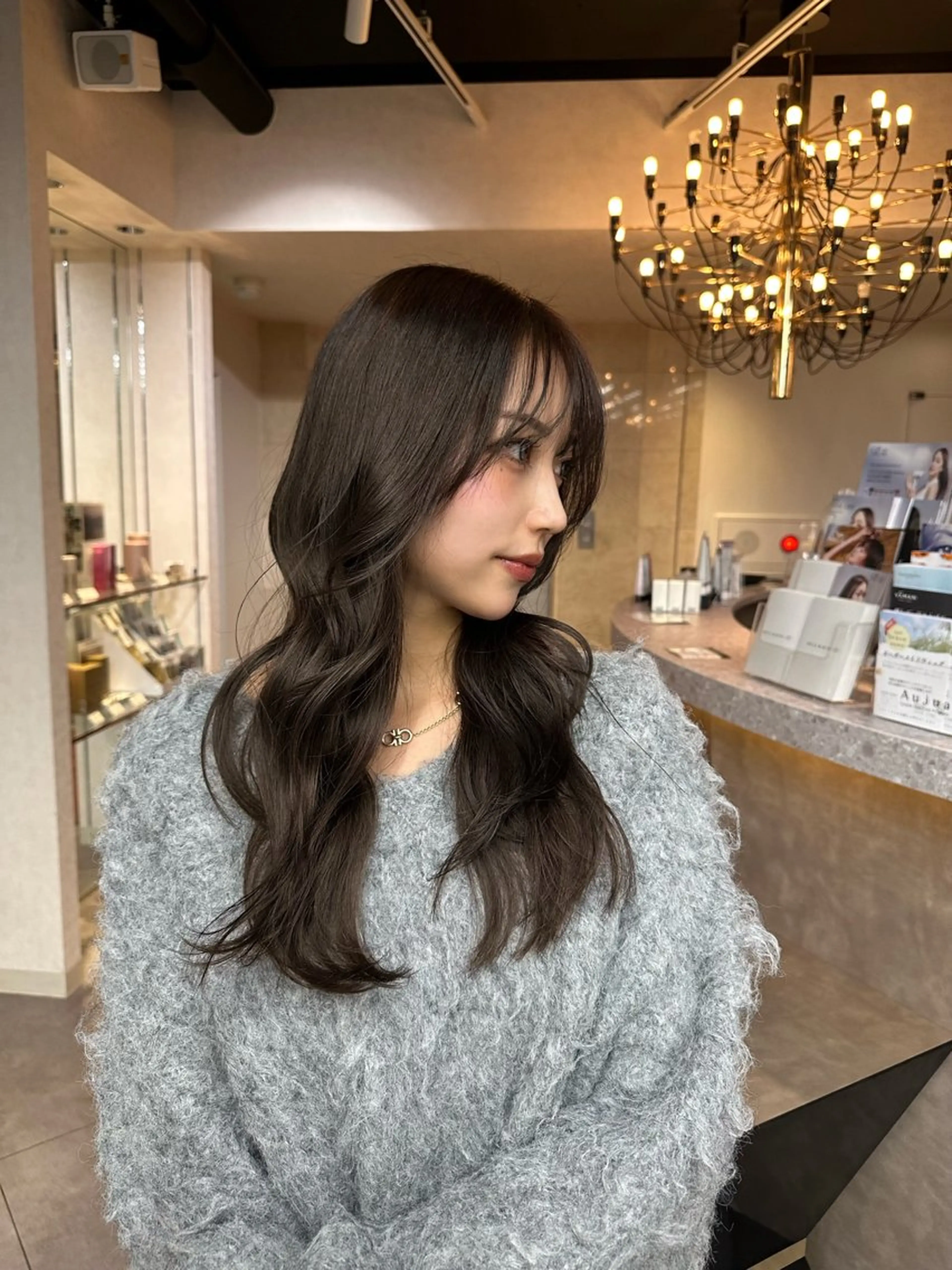 ロング カラー カット ヘアカラー トリートメント 韓国/レイヤー/ 透明感🩶ひかる🩶のヘアスタイル