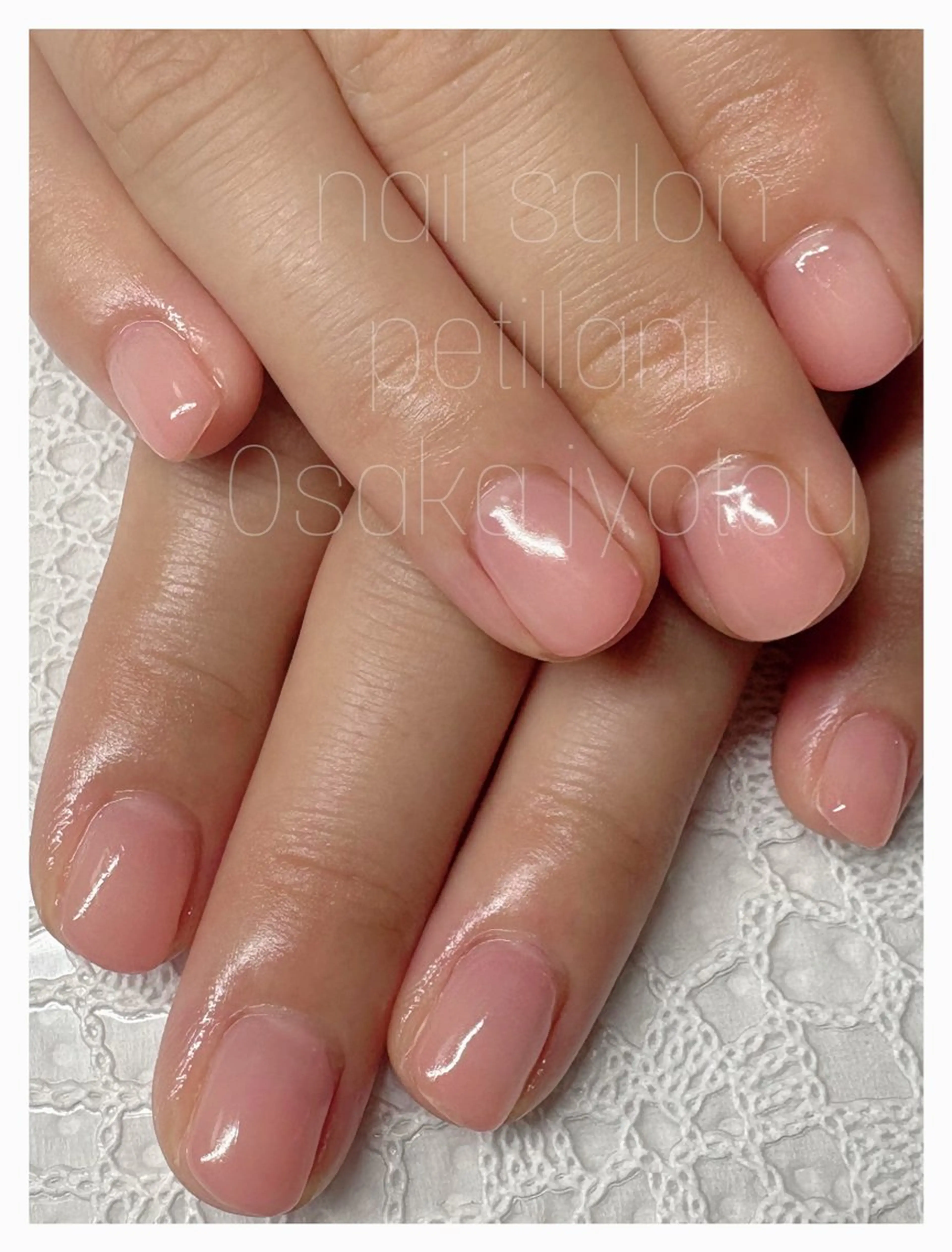 ネイル クリアネイル ピンク シンプルネイル nail salon petillantのネイルデザイン