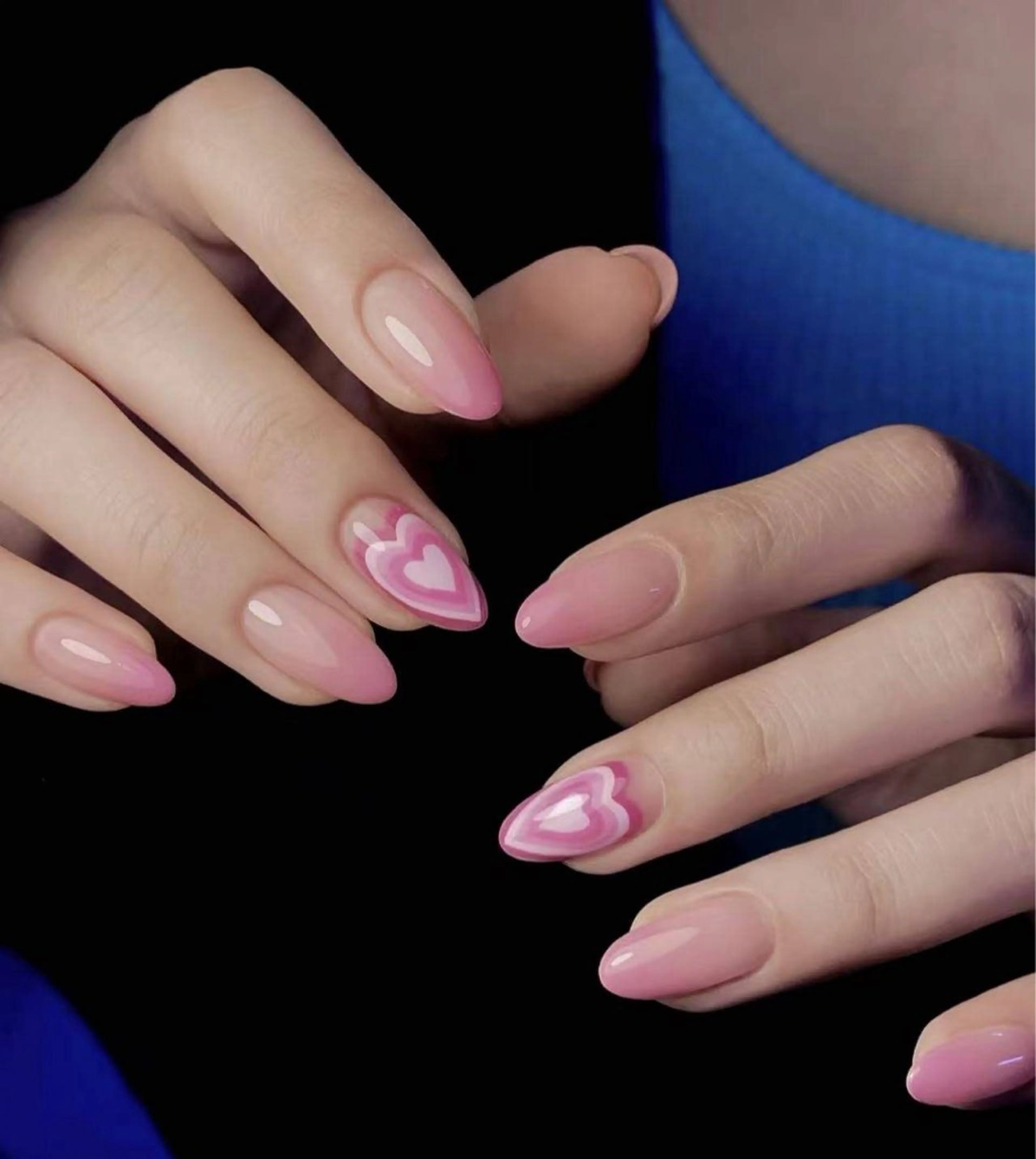 ネイル フラワーネイル フレンチネイル ジェルネイル ガラスフレンチ ハート ハンドネイル ハンドケア BabyYouMi nailのネイルデザイン