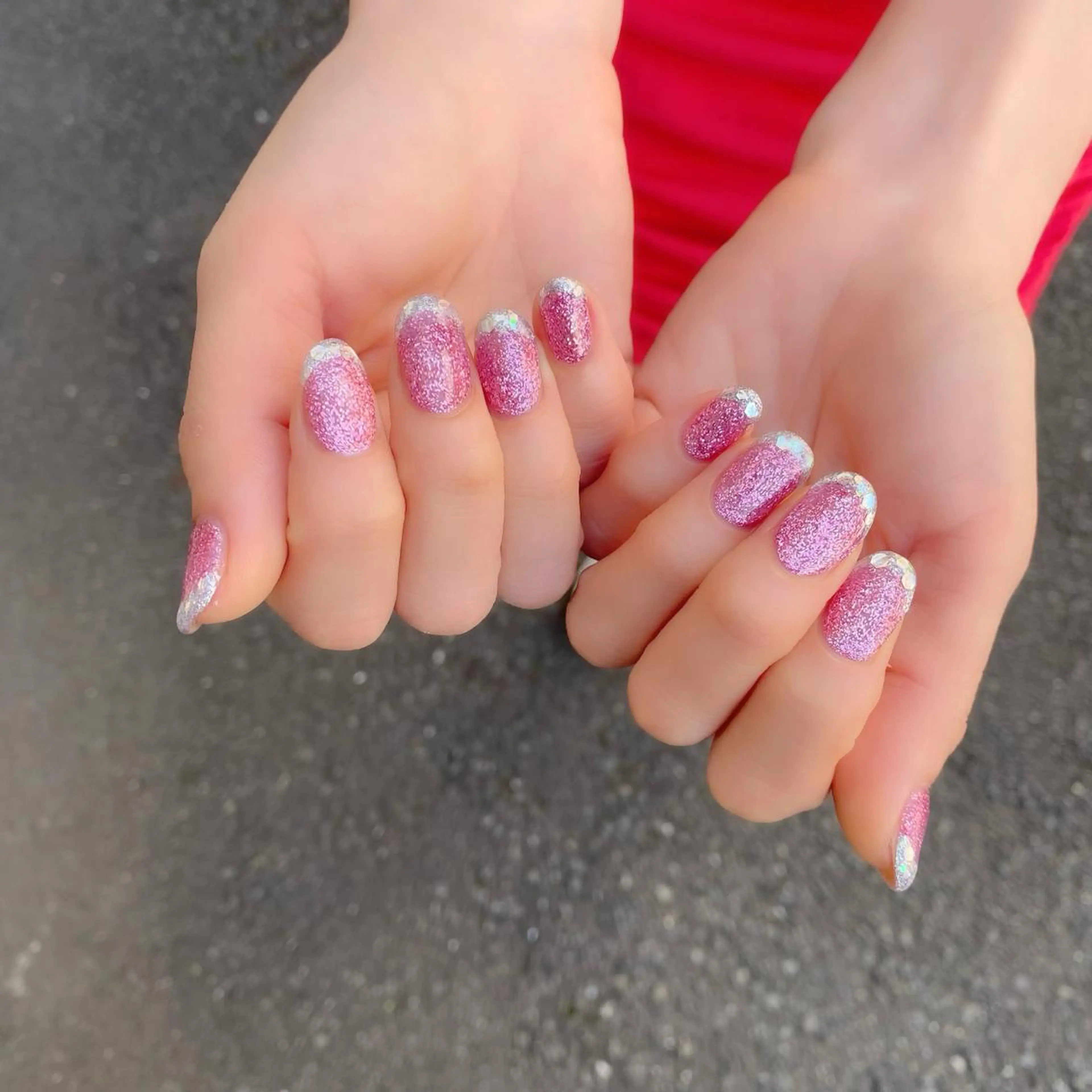 セミロング カラー パーマ ヘアアレンジ メンズ キッズ ネイル マツエク・マツパ アイブロウ ピンクカラー カラーマツエク フレンチネイル ジェルネイル ガラスフレンチ ハンドネイル Salon Ｋのネイルデザイン