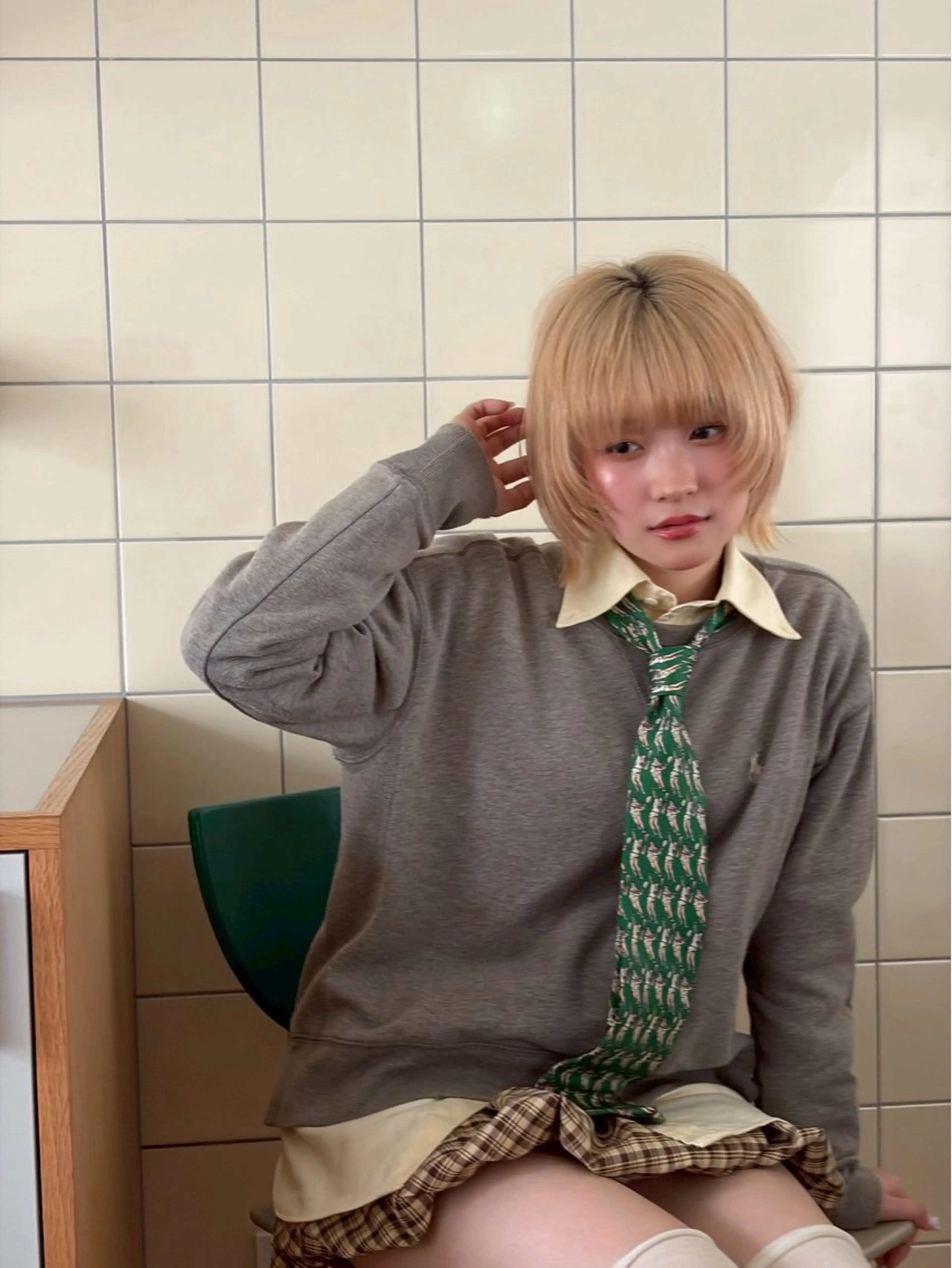 ミディアム ヘアカラー 透明感カラー🌱 🍑天野琴音🍑のヘアスタイル