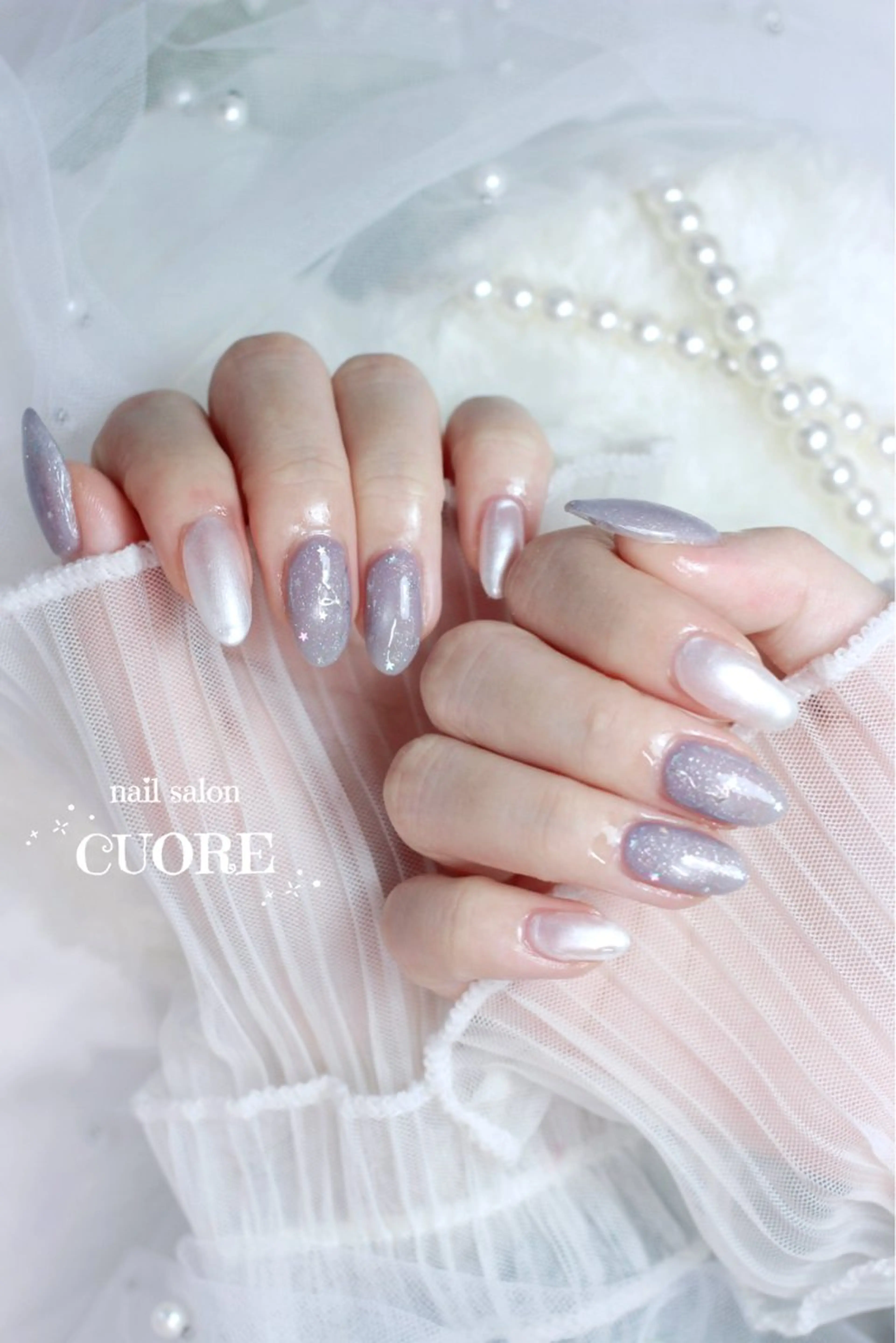 ネイル フラッシュネイル フラッシュマグ マグネットネイル シンプルネイル ハンドネイル nail salon CUOREのネイルデザイン
