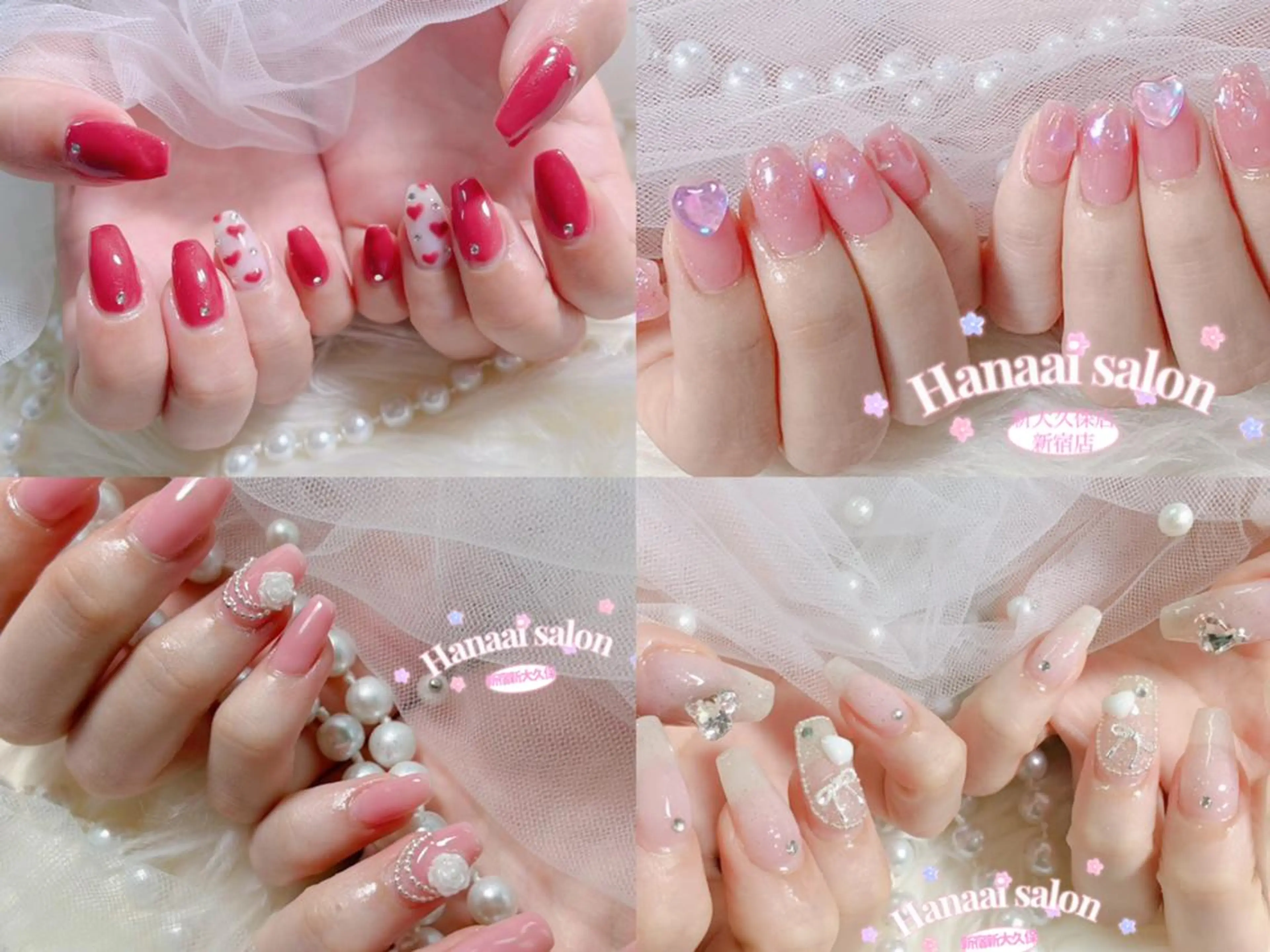 ネイル アートネイル ジェルネイル グラデーション 韓国ネイル ラメ(グリッター) Hanaai Salon新大久保店のネイルデザイン