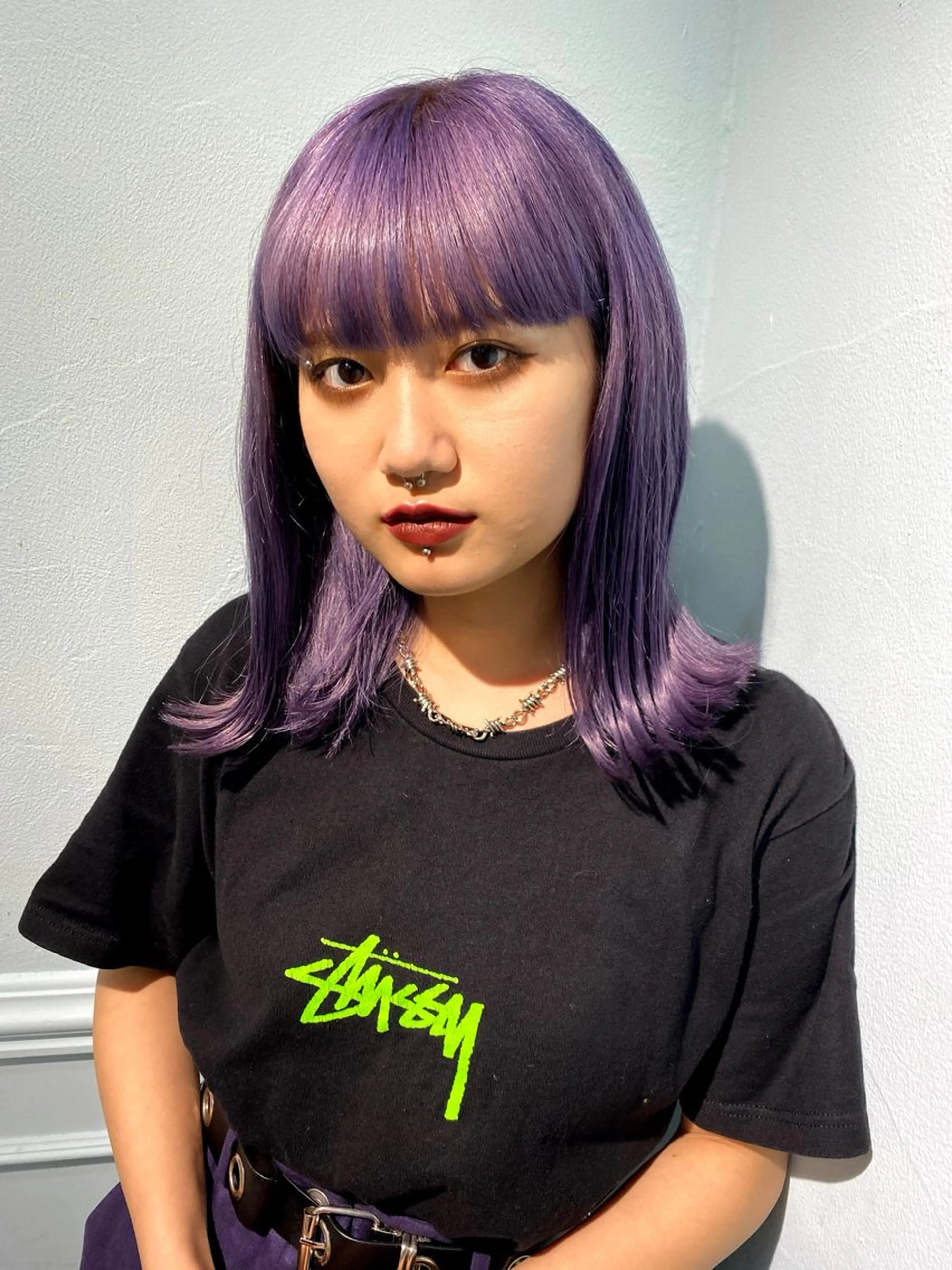 ミディアム カラー ヘアカラー トリートメント ヘアセット 韓国レイヤーカット/ 儚げカラーチナツのヘアスタイル