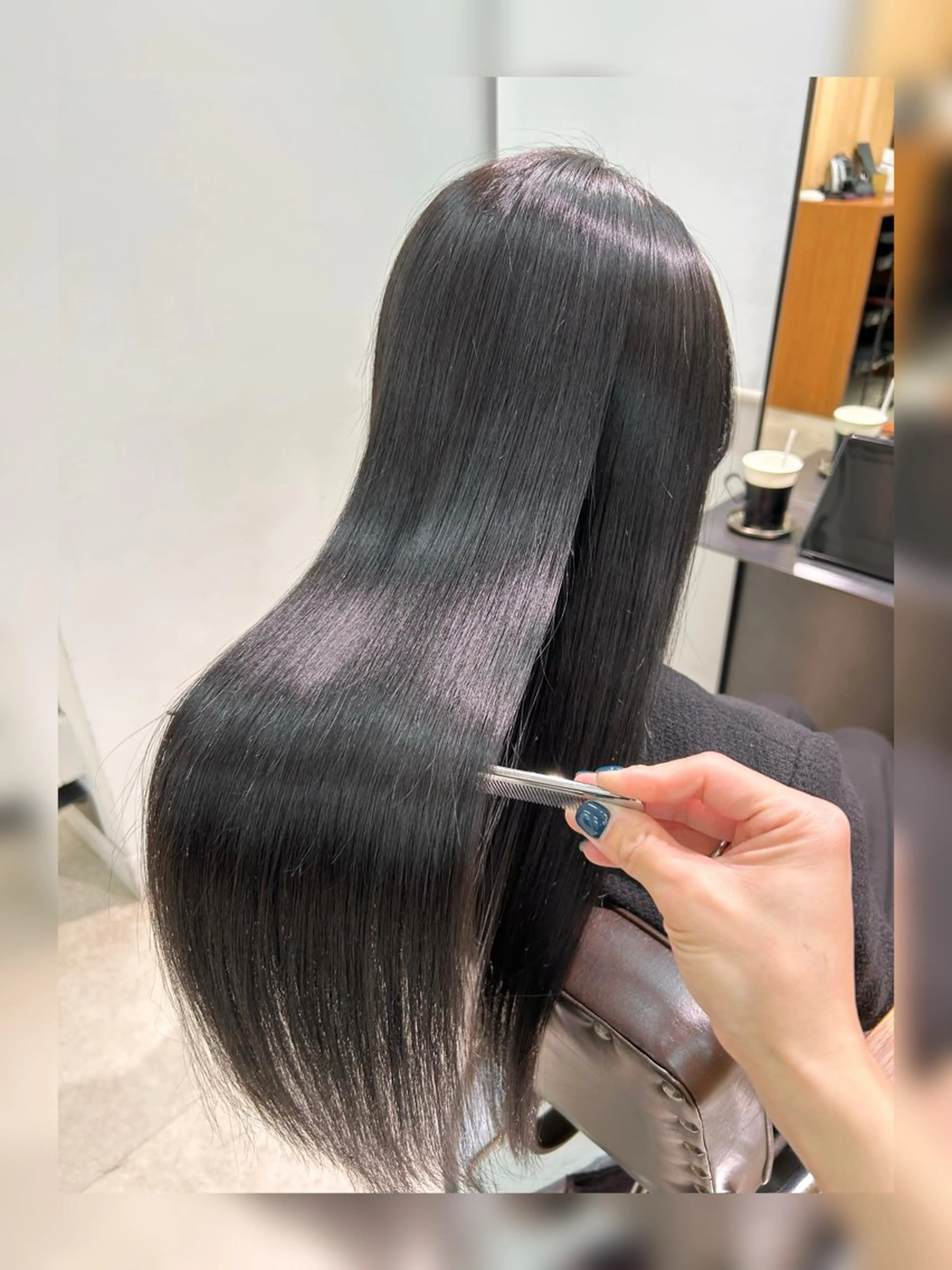 ロング カラー 髪質改善 レイヤーカット 縮毛矯正 トリートメント カット 縮毛矯正 トリートメント 🩵縮毛矯正  髪質 改善 美髪🩵のヘアスタイル