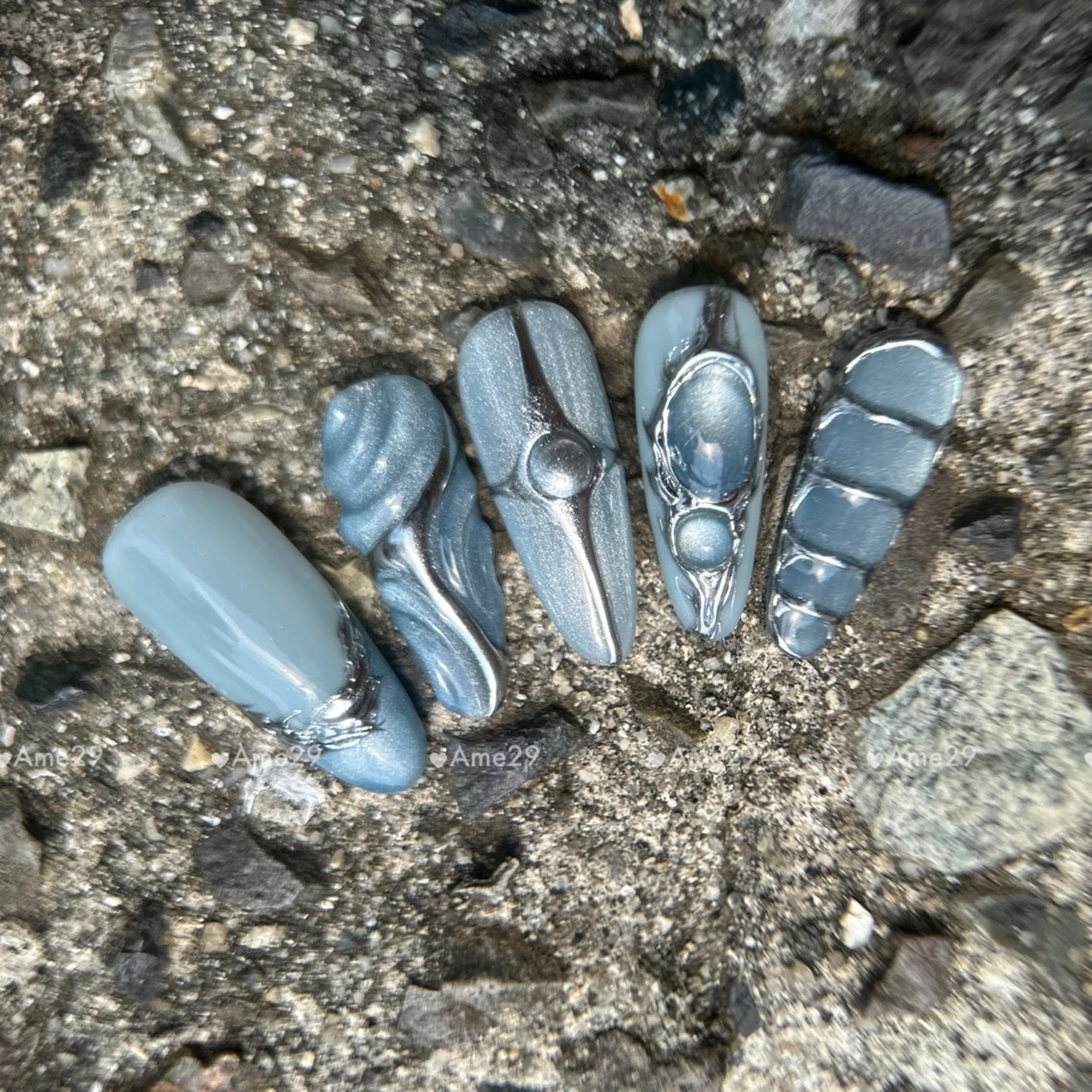 ネイル 長さ出し ネイルチップ AME29 Nail ネイルサロンのネイルデザイン