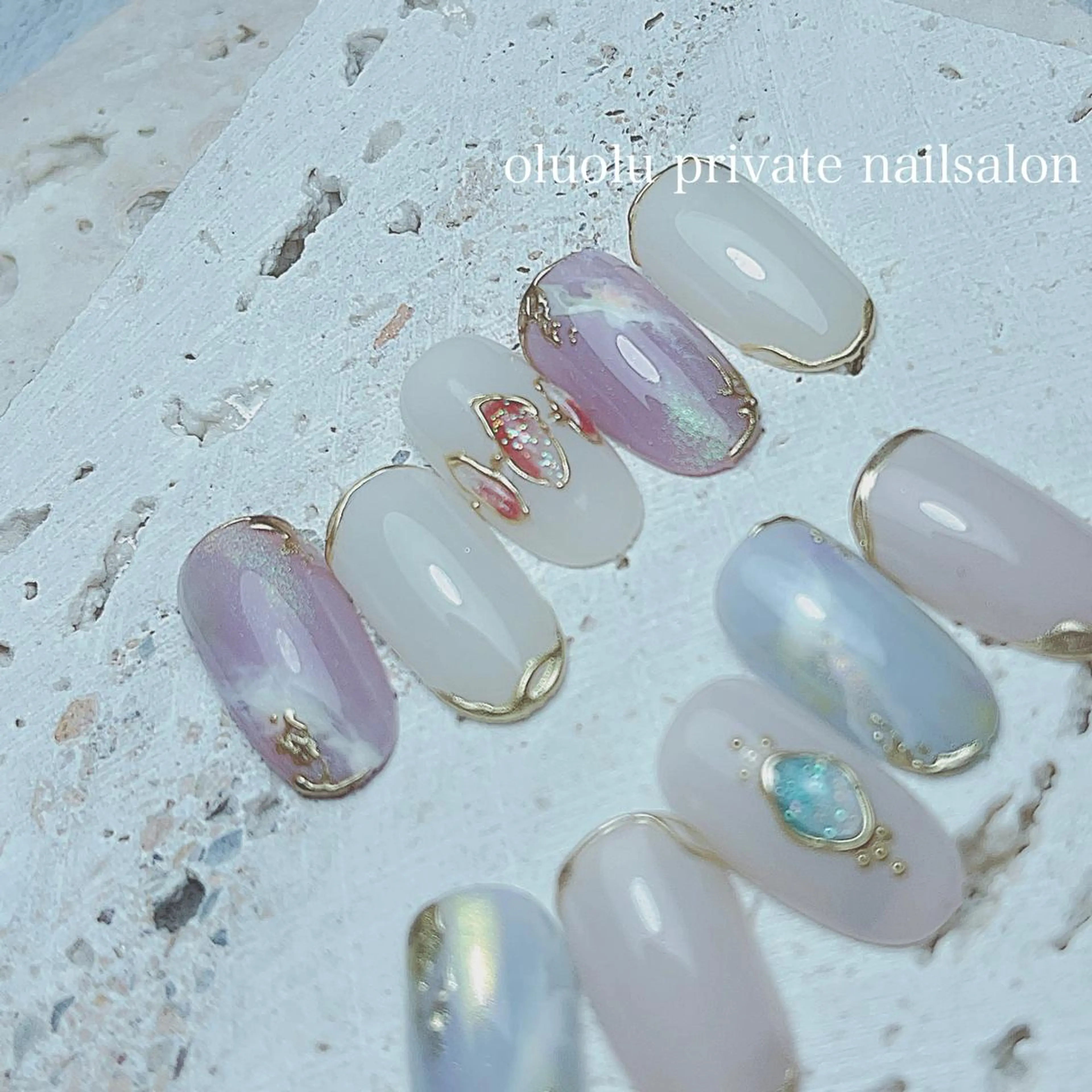 ネイル アートネイル フットネイル ニュアンスネイル ハンドネイル 大村 紬華のネイルデザイン