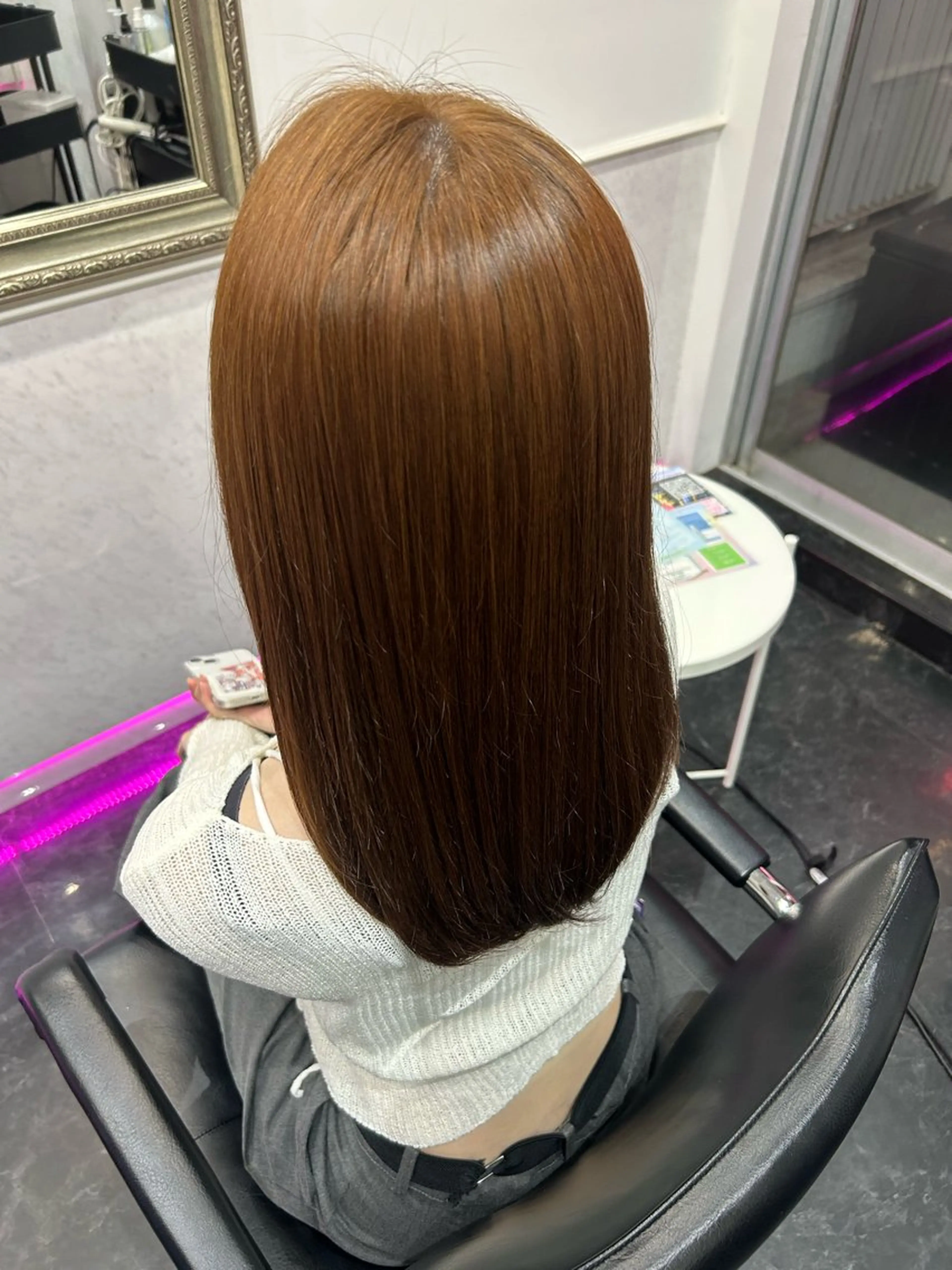 セミロング ヘアカラー トリートメント 🪼モモカ/デザイン ハイトーンカラー🪼のヘアスタイル