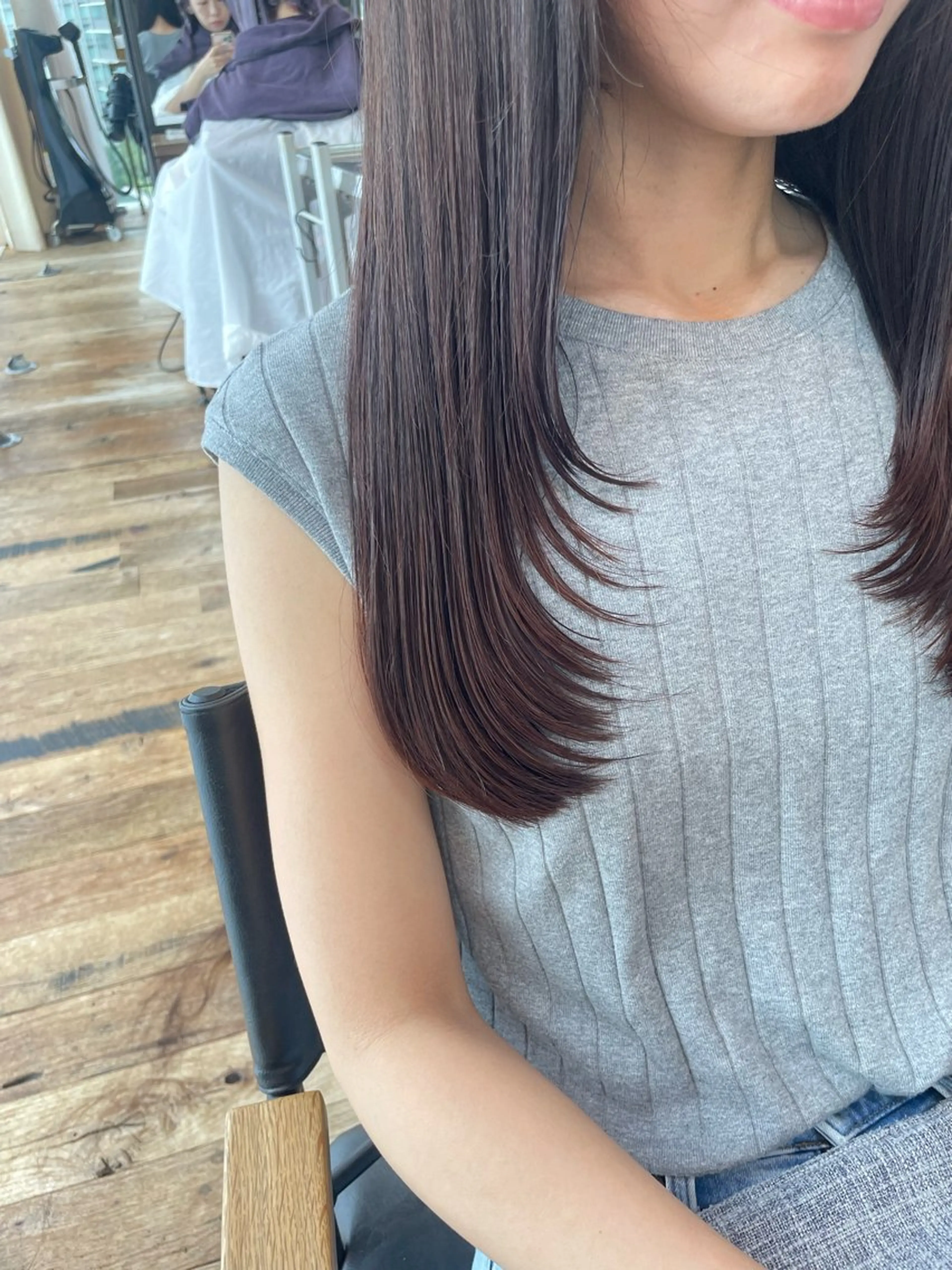 ロング 顔周りカット レイヤーカット 似合わせカット‪// 鶴我万唯華のヘアスタイル