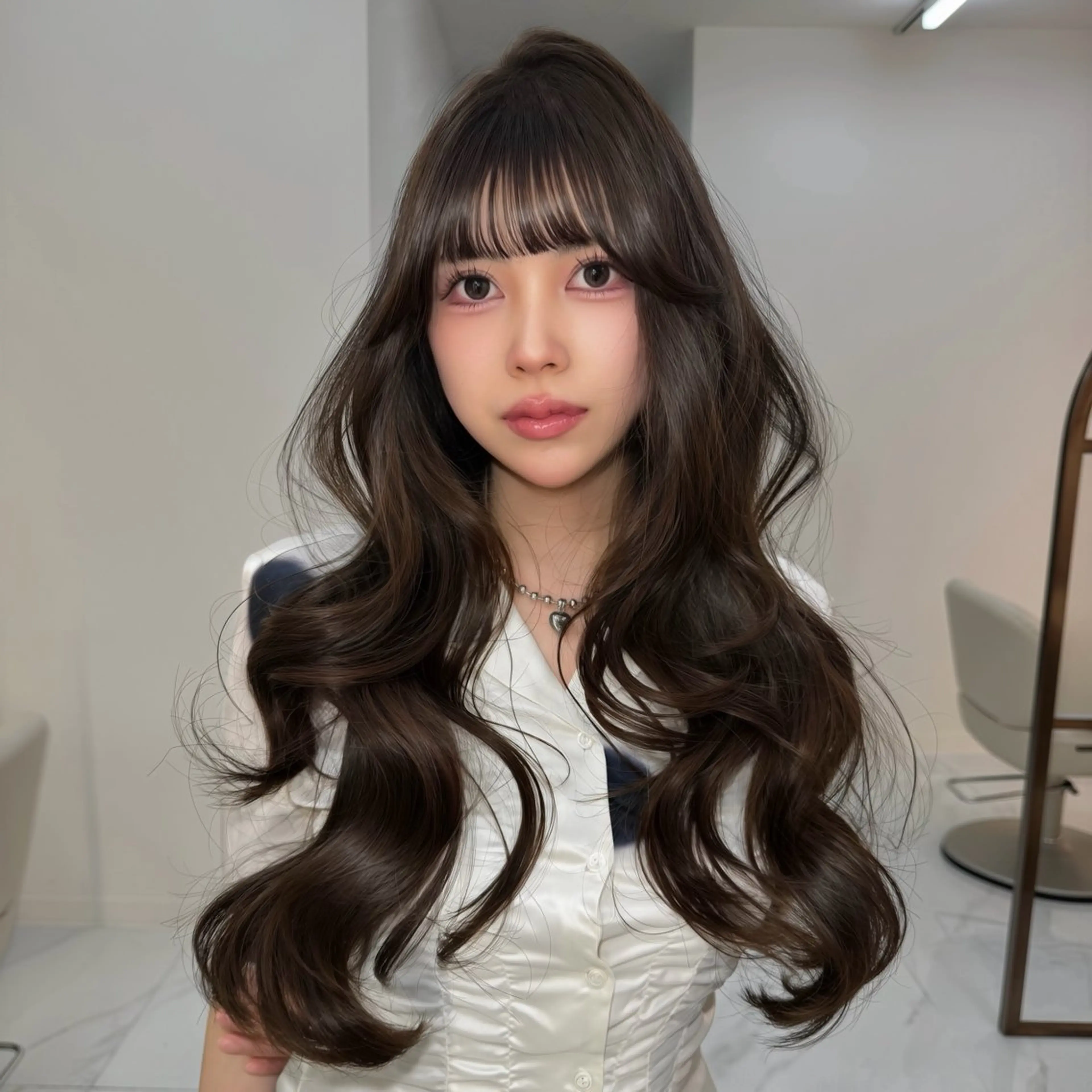 ロング カット ヘアカラー トリートメント 水光カラー/ブリーチ ⛓️京都/Rionのヘアスタイル