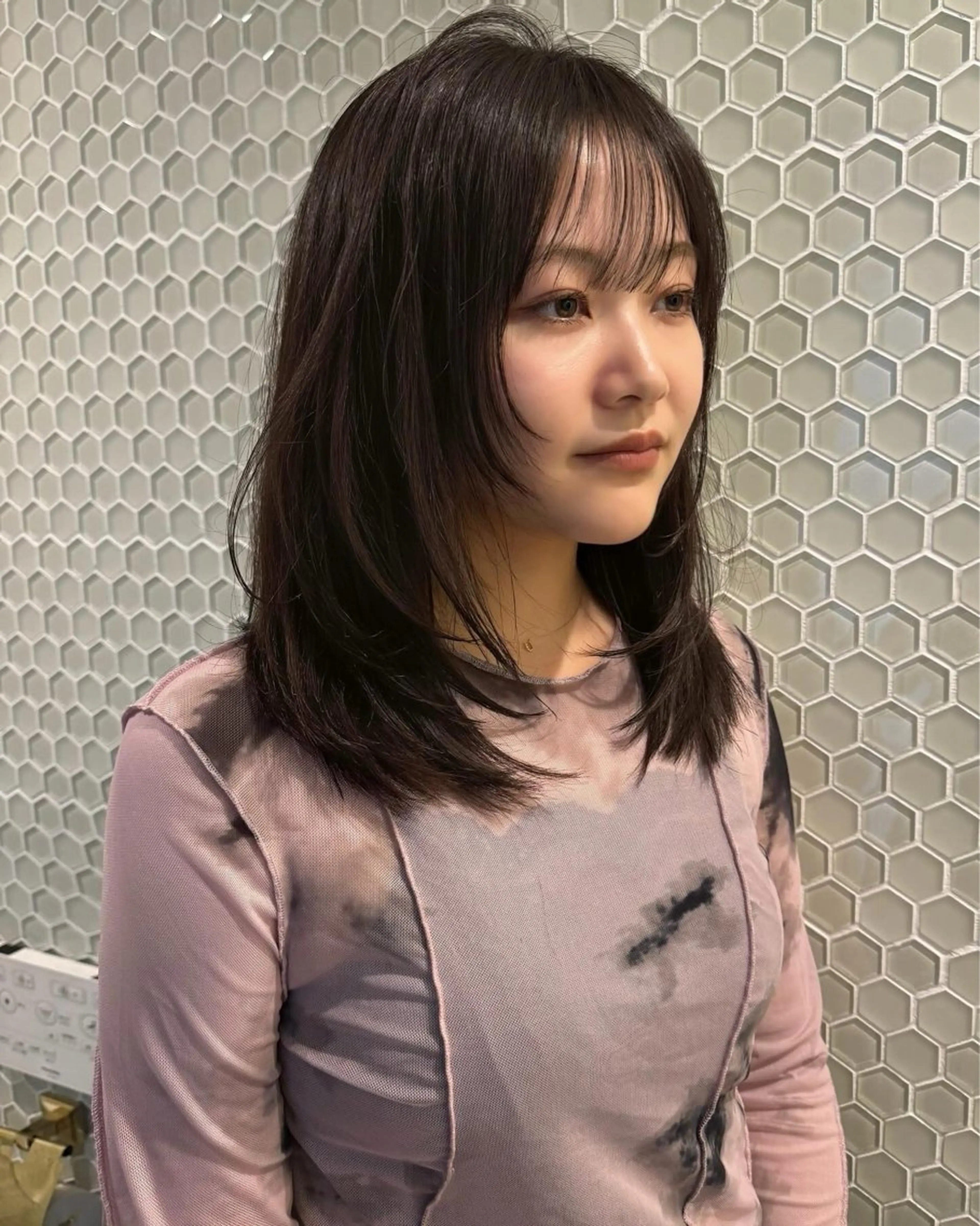 ミディアム 透明感🍨レイヤー ヘアセット/miyuのヘアスタイル