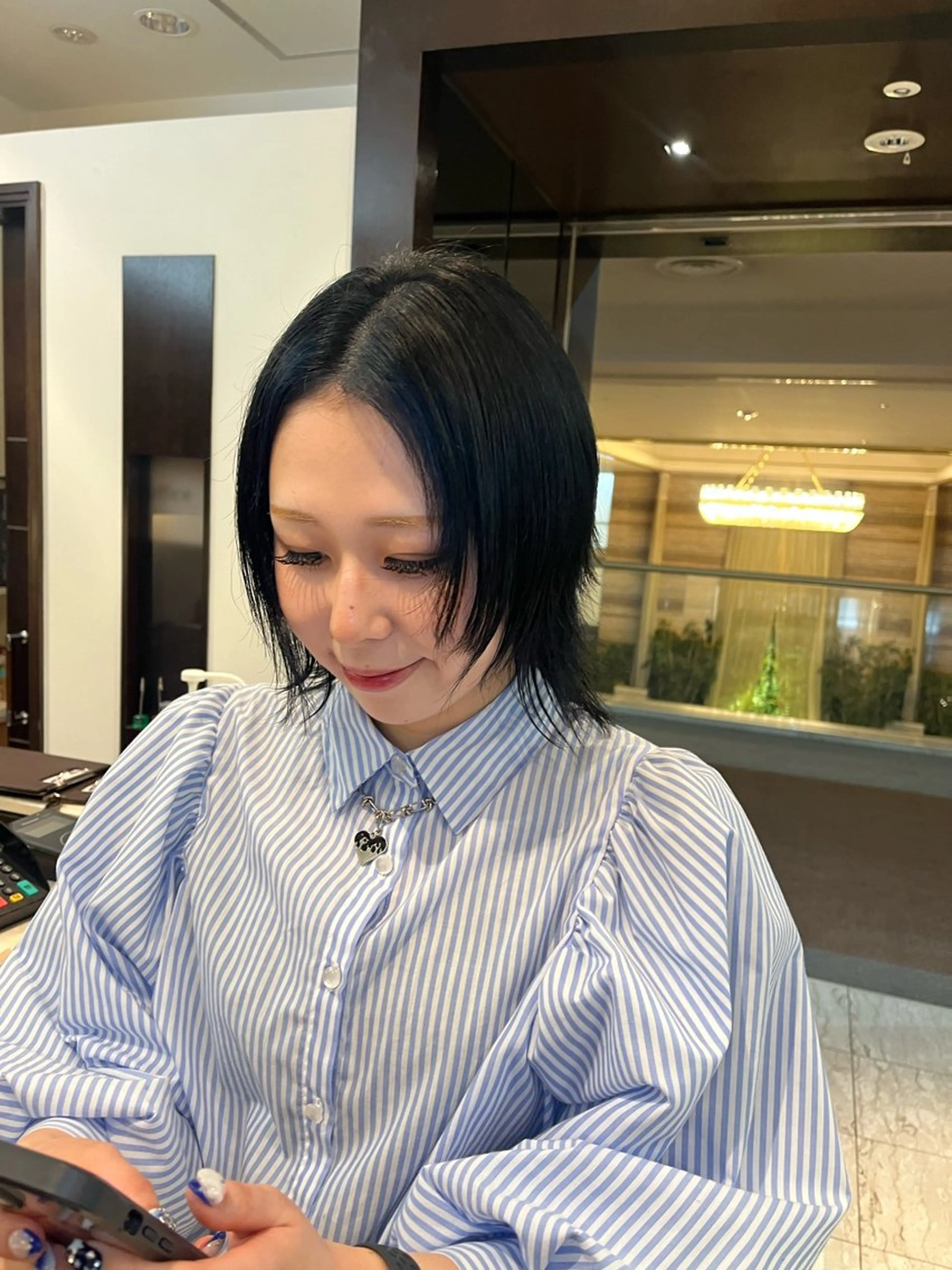 ミディアム 顔周りカット レイヤーカット カット ヘアカラー サロンドボーテレイ所属・タナカ Tanakaのヘアスタイル