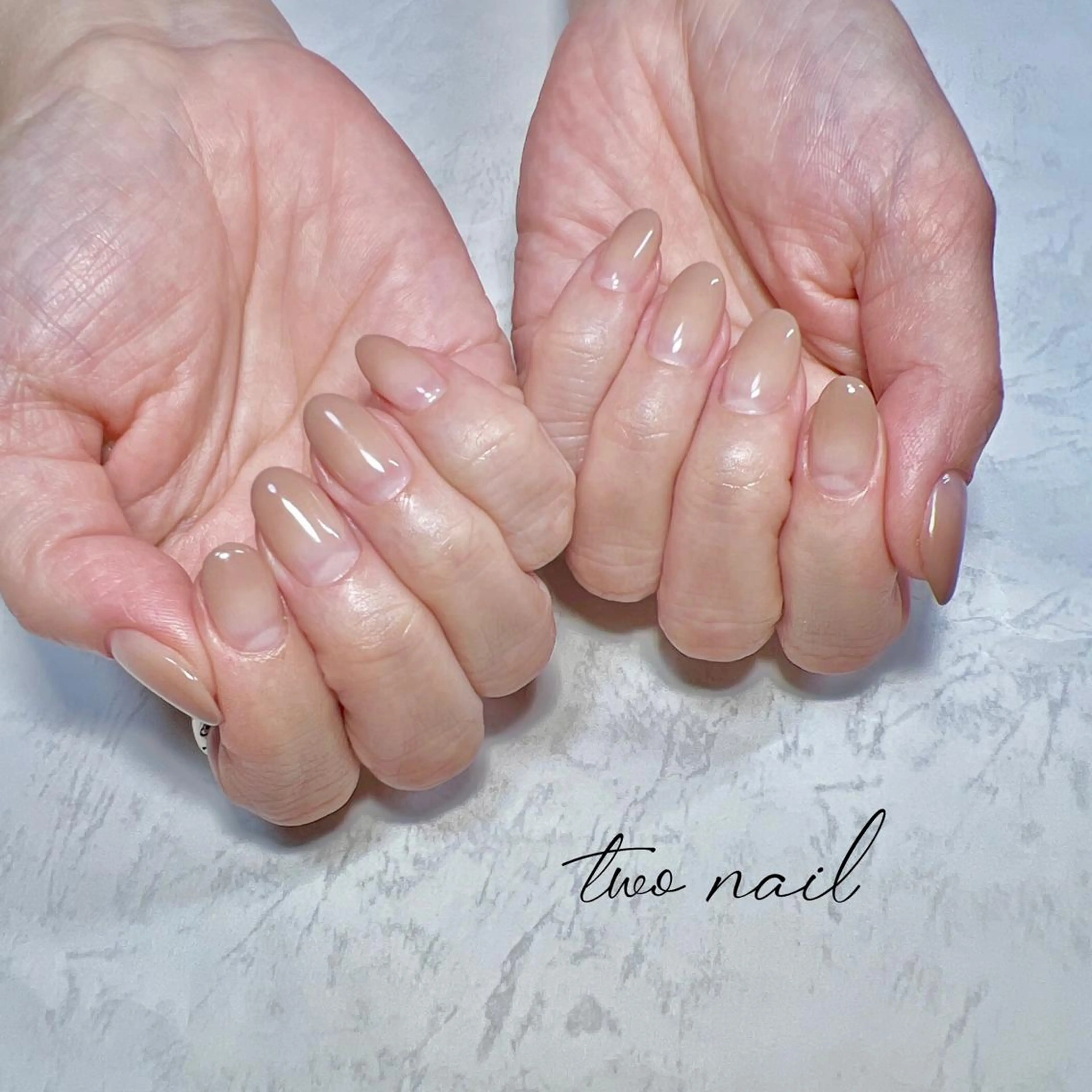 ネイル アートネイル ブラウン フットネイル ハート ニュアンスネイル ハンドネイル two nailのネイルデザイン