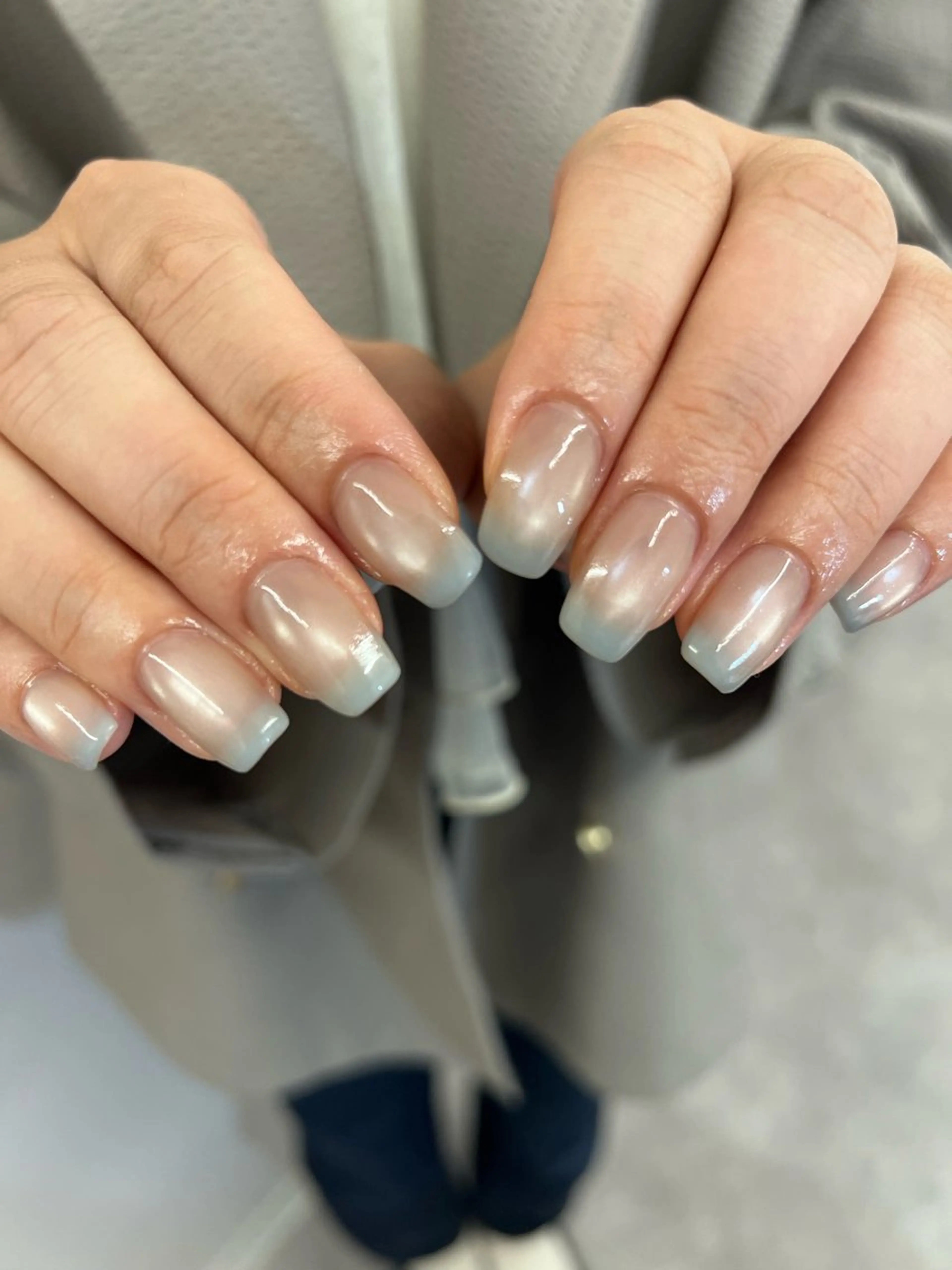 ネイル ブルー ジェルネイル グラデーション マグネットネイル ニュアンスネイル ハンドネイル ハンドケア Bana_ Nailのネイルデザイン